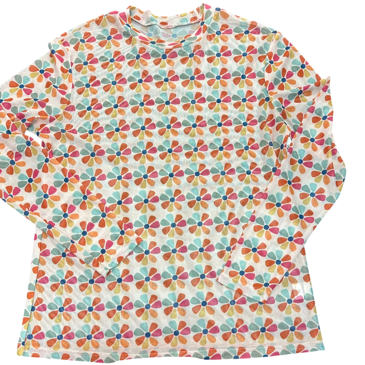 TURQUOISE HAVEN COLORFUL MESH TOP 38 NWOT XXL