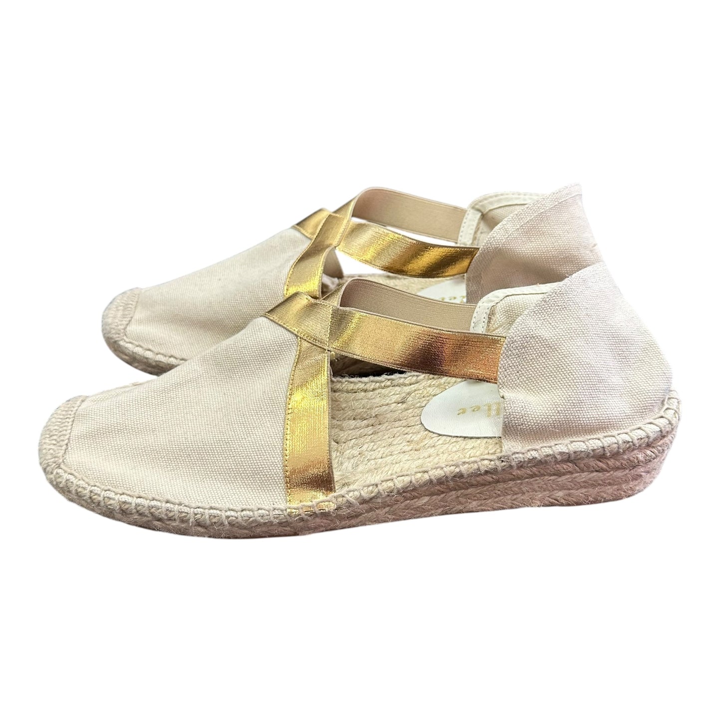BETTYE MUELLER METALLIC GOLD ESPADRILLES FLAT SHOES 100 SZ 9