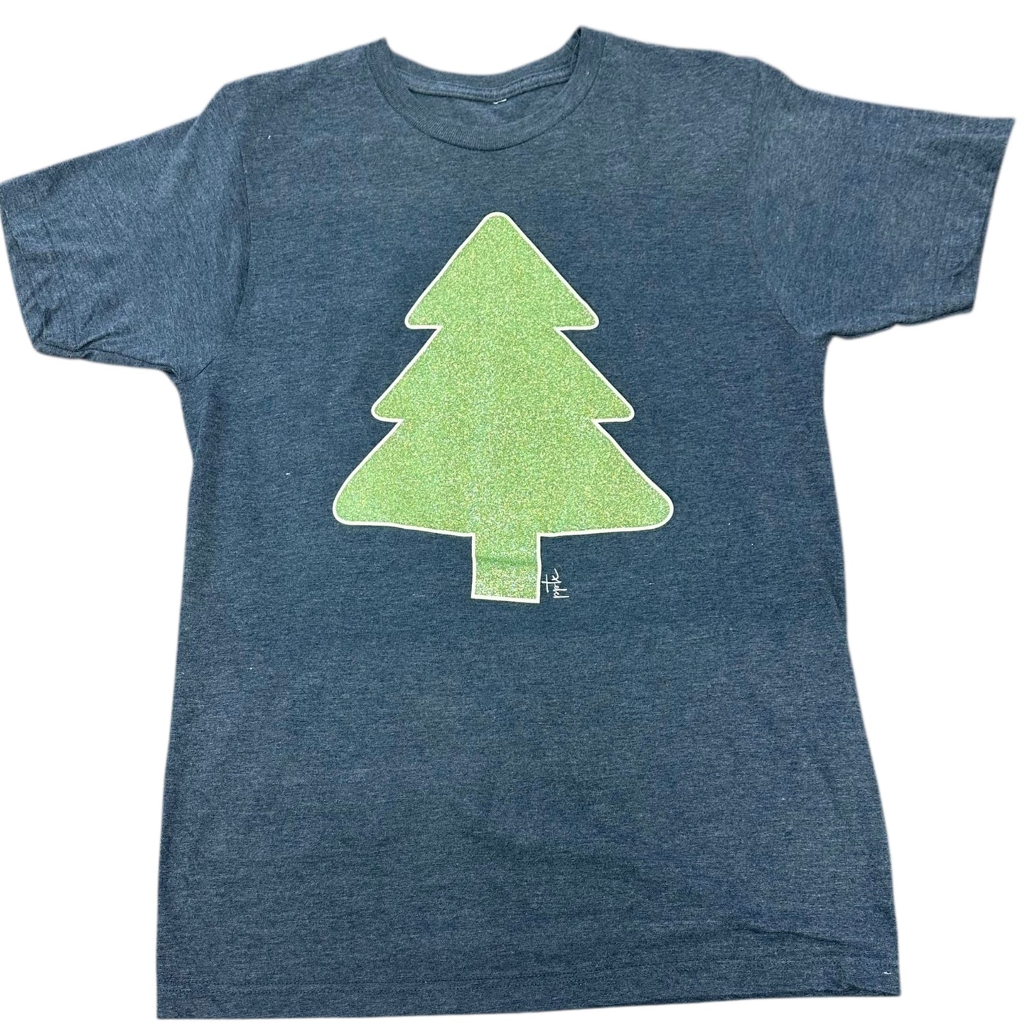 PPTX BLUE GREEN CHRISTMAS TREE T-SHIRT 39 MEDIUM