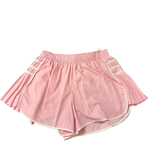 AS REVIVAL PINK WHITE ATHLETIC SHORTS 122 XXS