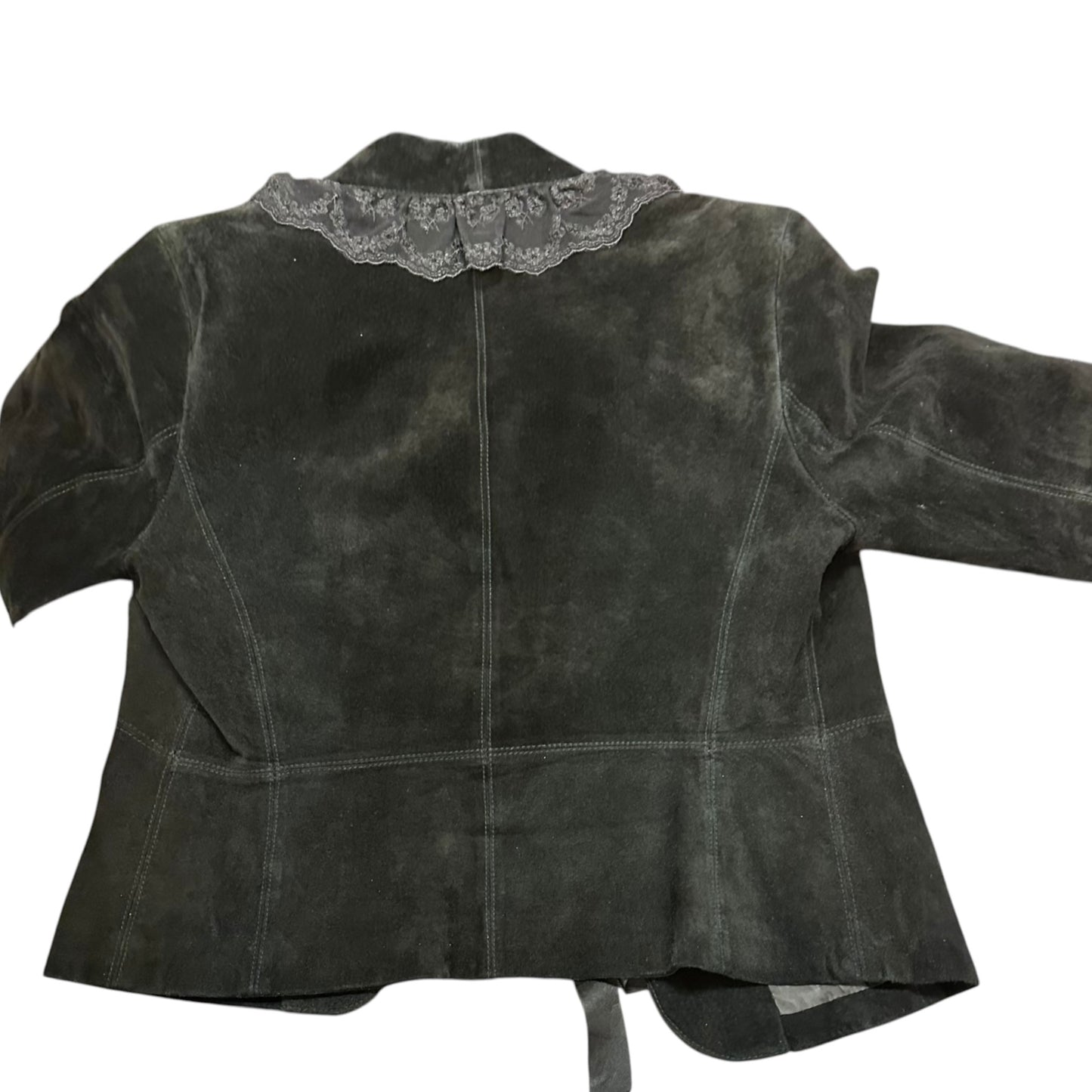 KAREN KANE BLACK SUEDE LEATHER BLAZER LACE 255 MEDIUM