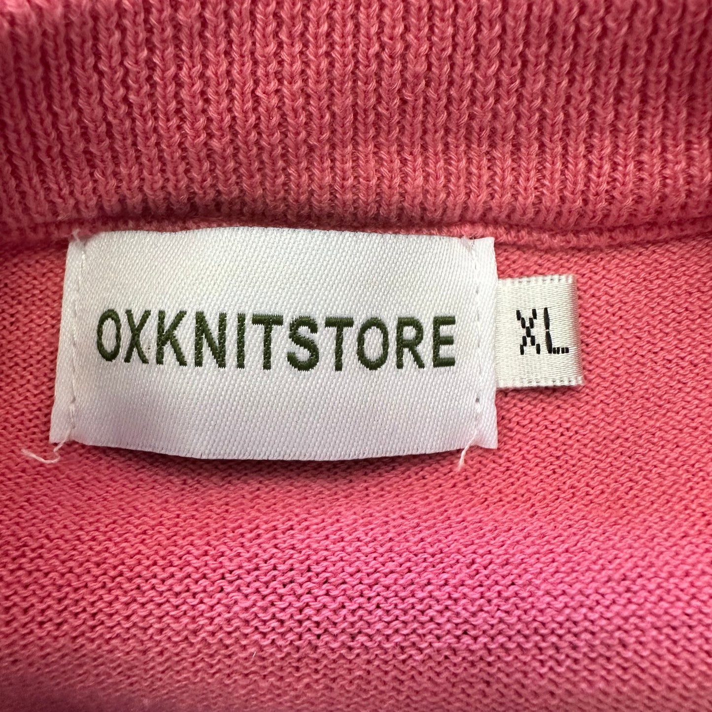 OXKNITSTORE RED COLORFUL SHORT SLEEVE KNIT TOP 100 L/XL