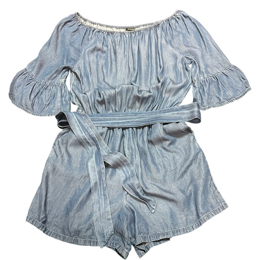 I HEART RONSON CHAMBRAY BLUE DENIM ROMPER 100 SMALL