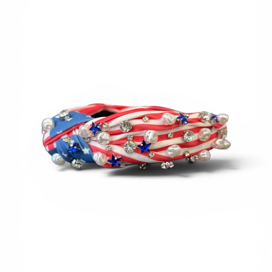 EMBELLISHED 4th of JULY FLAG HEADBAND NEW