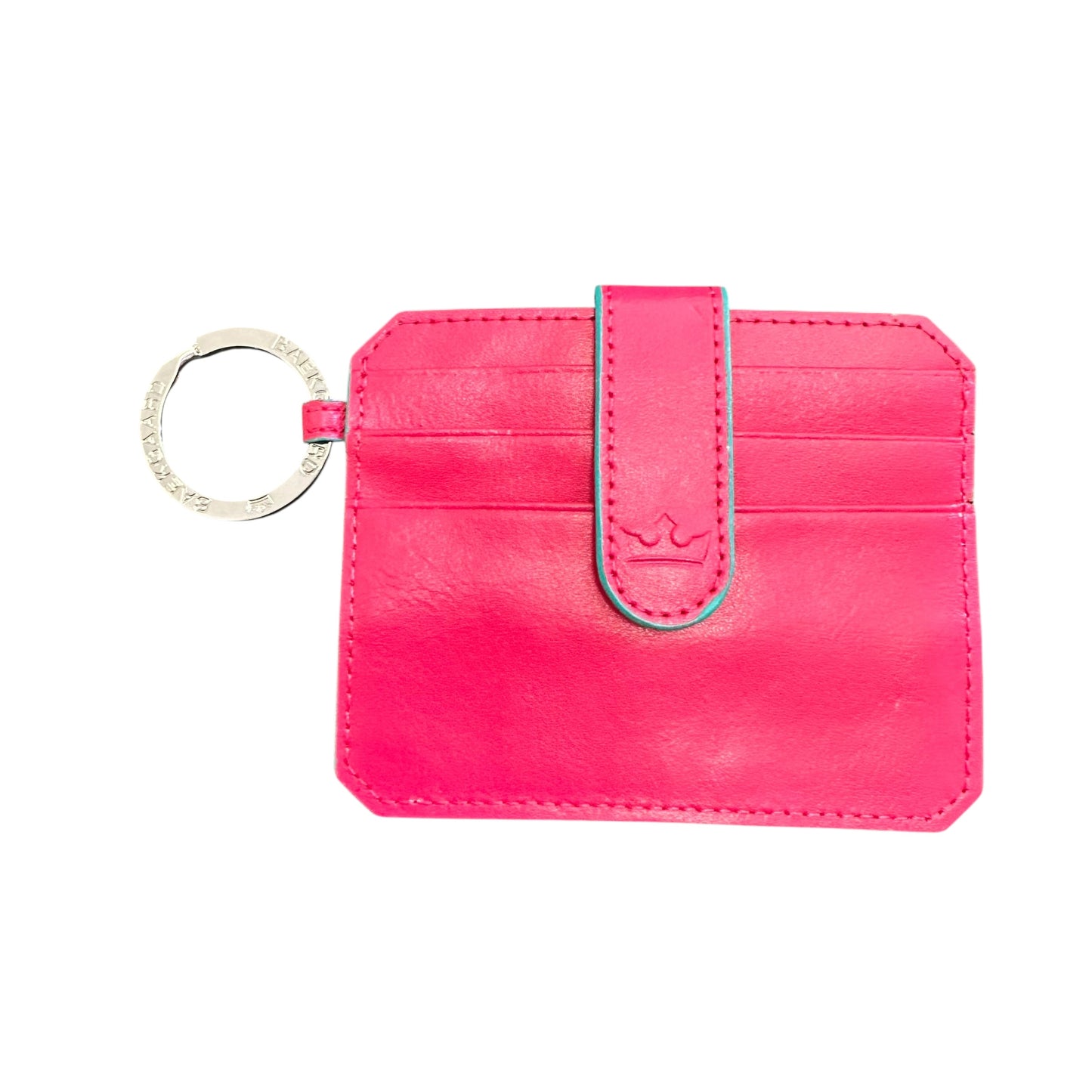 BAEKGAARD PINK SMALL LEATHER WALLET KEYCHAIN 258 EUC