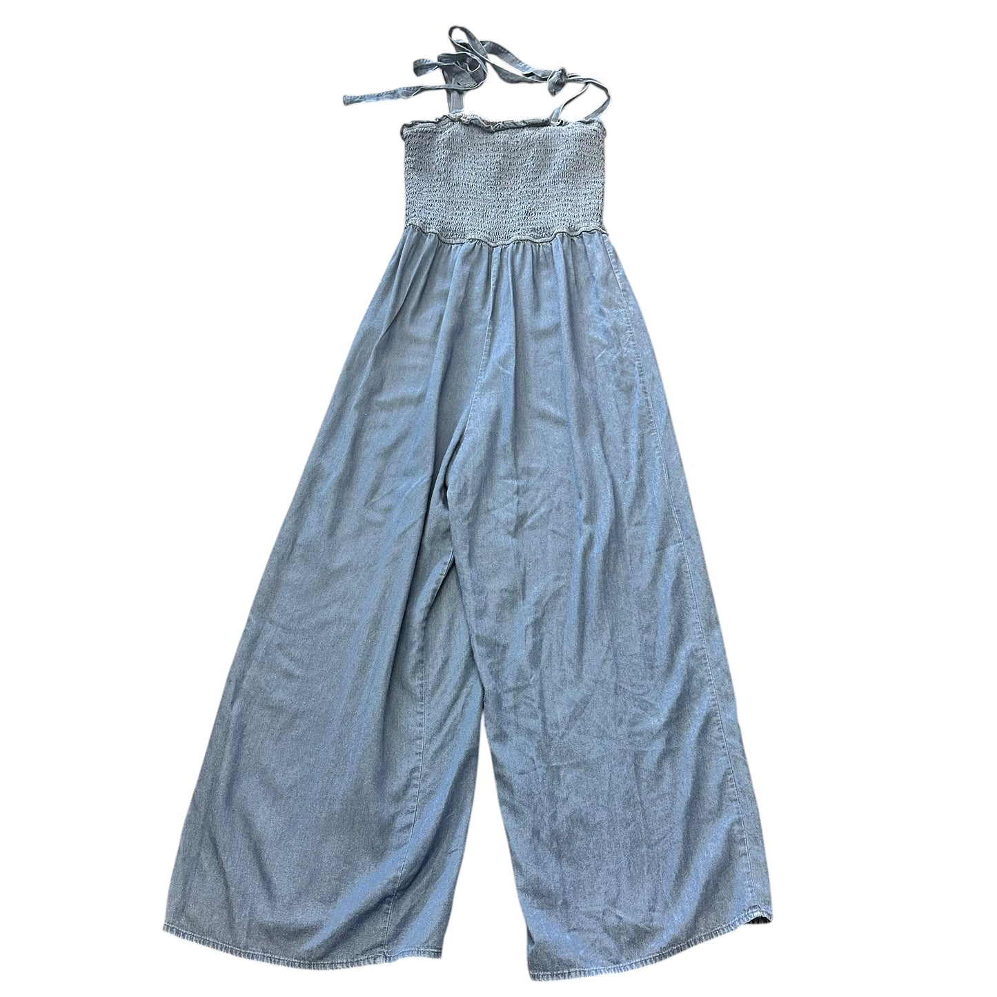 SHE + SKY DARK BLUE SMOCKED JUMPSUIT 263 MEDIUM