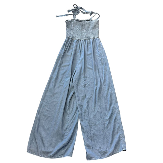 SHE + SKY DARK BLUE SMOCKED JUMPSUIT 263 MEDIUM