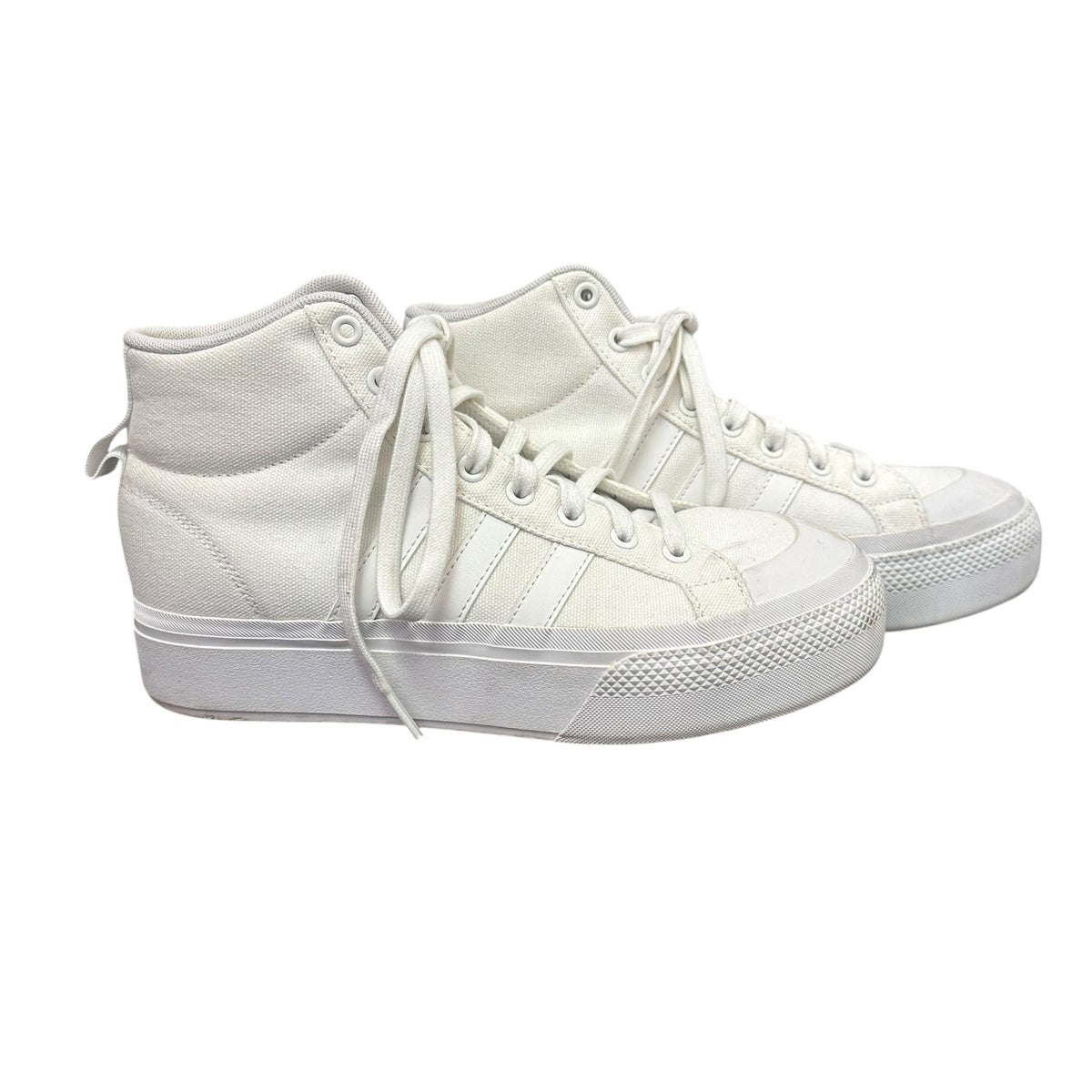 ADIDAS WOMENS BRAVADA 2.5 MID PLATFORM SNEAKERS 143 SZ 8.5