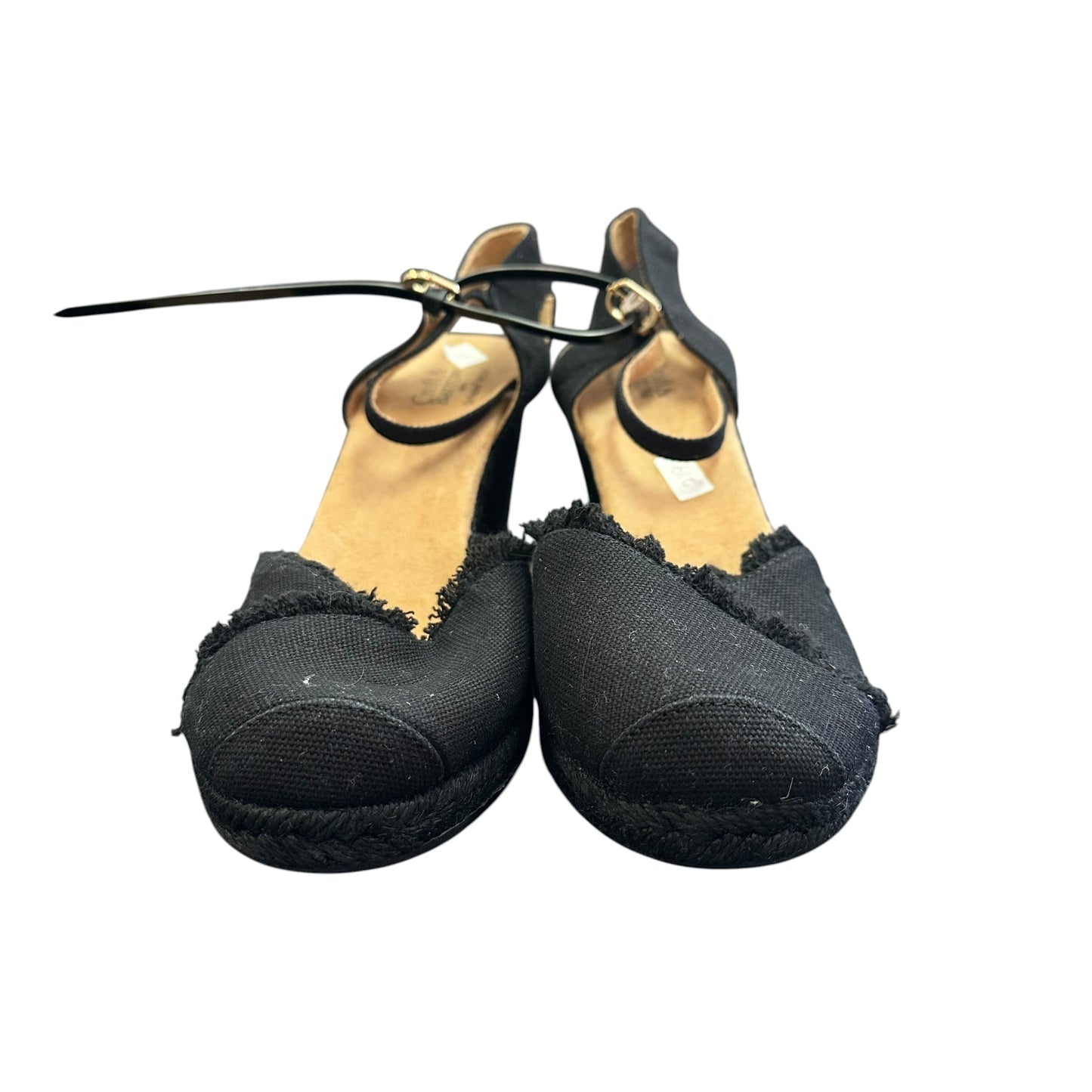 CROFT & BARROW BLACK ESPADRILLE WEDGES NEW 219 SZ 9.5