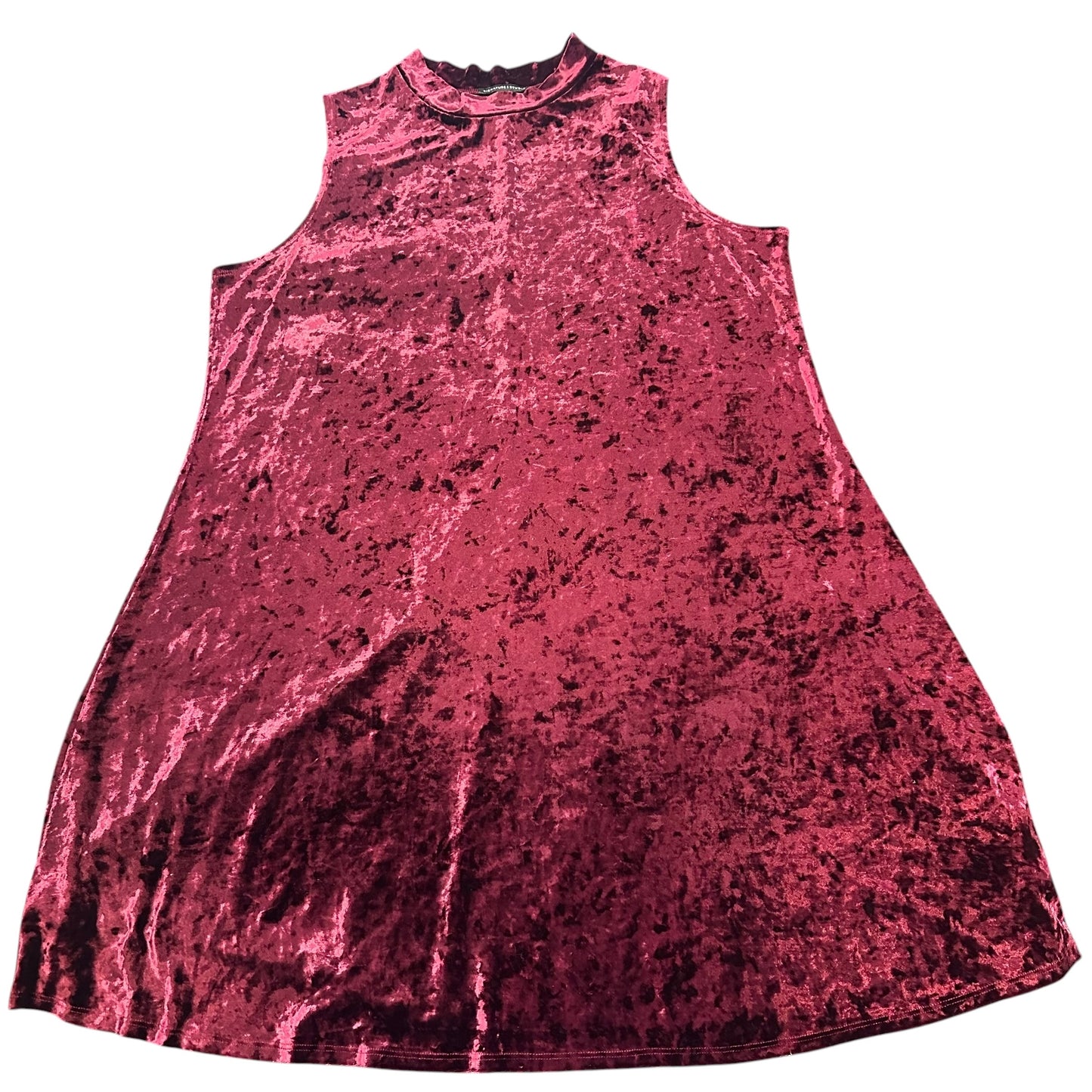 SIGNATURE STUDIO VELOUR WINE DRESS 100 2X