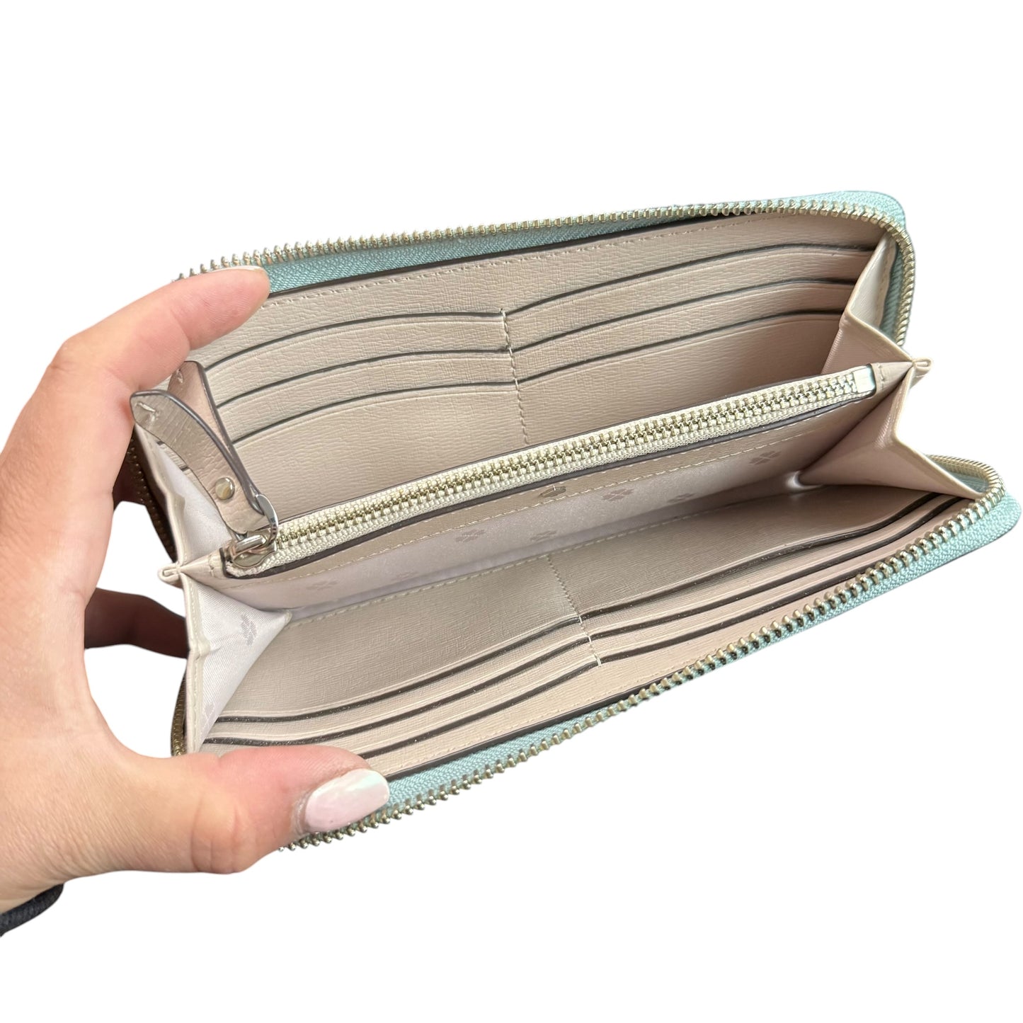 KATE SPADE LIGHT BLUE ZIP AROUND WALLET 100