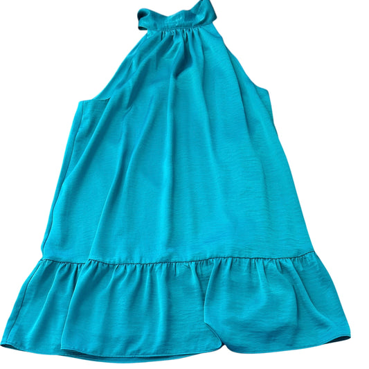 LOFT TEAL SATIN HIGH NECK SLEEVELESS DRESS NWT 53 XXL