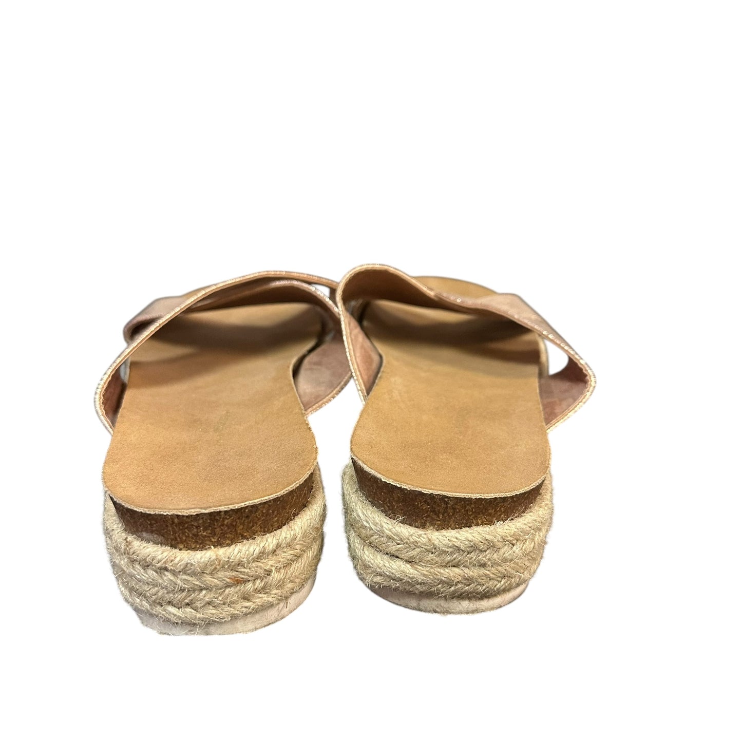 GLAZE METALLIC ROSE GOLD ESPADRILLE SANDALS 279 SZ 9