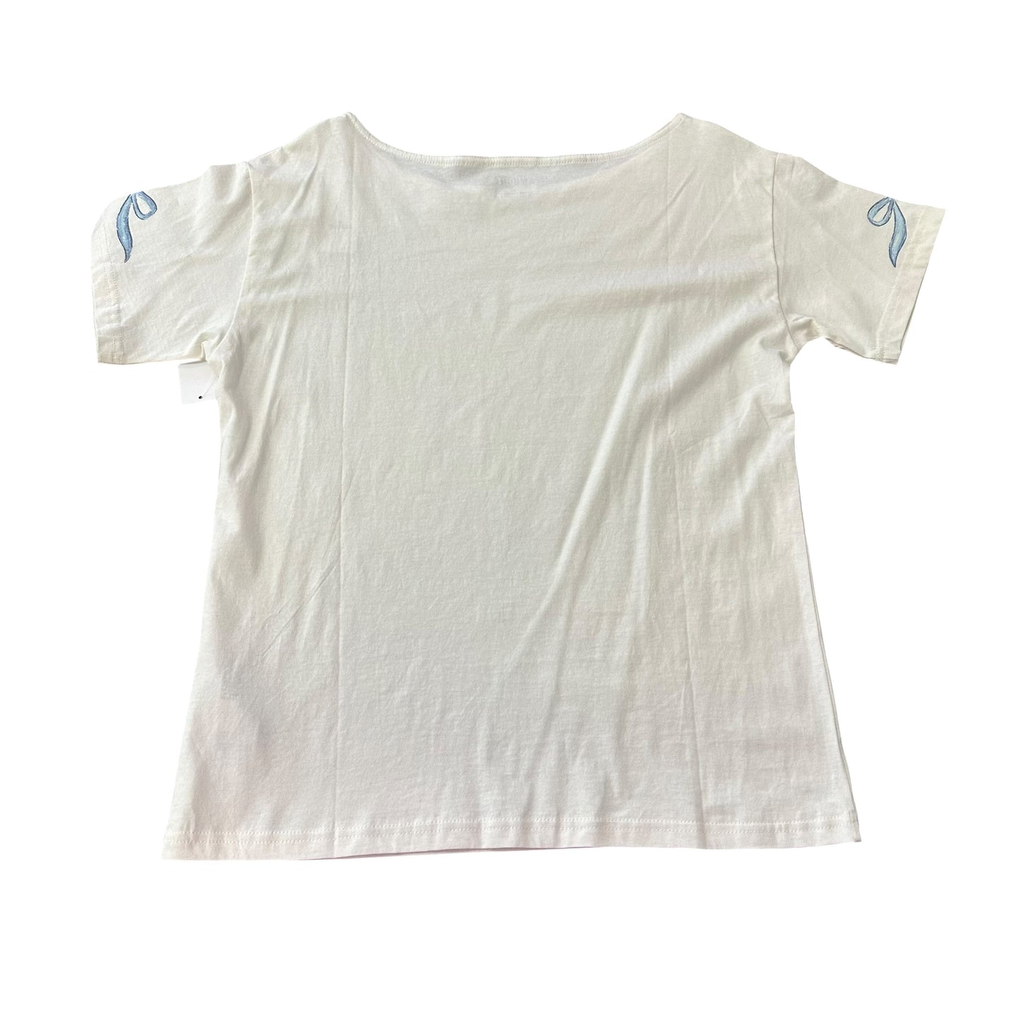 HOLLISTER BEIGE TSHIRT BLUE BOWS NWT 122 XS