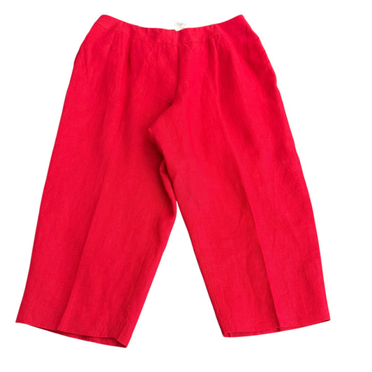 TALBOTS VINTAGE 100% LINEN RED TROUSERS 257 SZ 18W