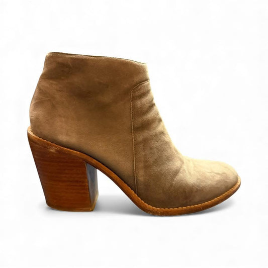 LOEFFLER RANDALL ELLA SUEDE ANKLE BOOTS TAUPE SZ 8.5