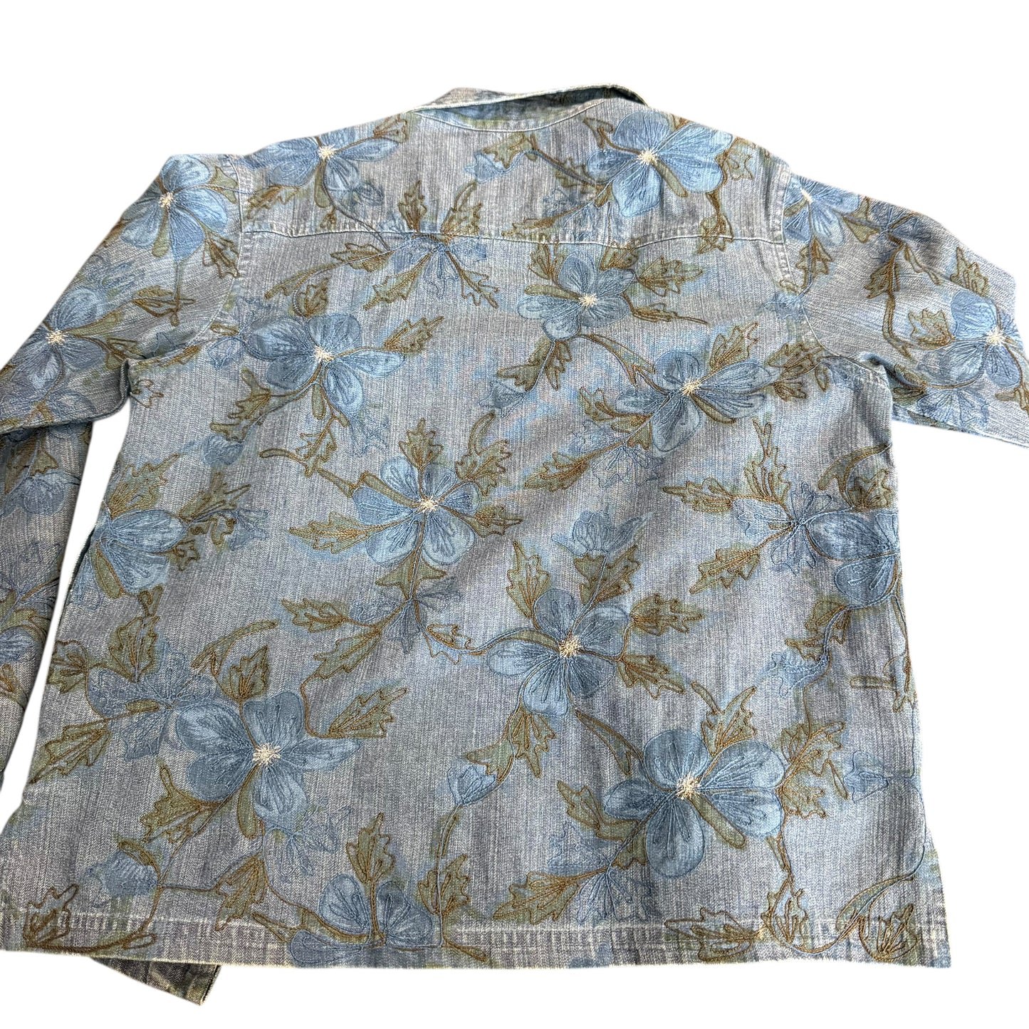 COLDWATER CREEK DENIM EMBROIDERED JACKET 100 MEDIUM