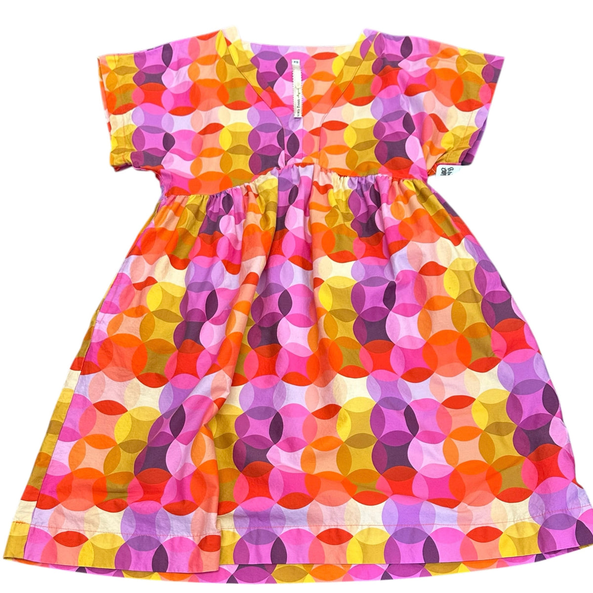 UNCLE FRANK COLORFUL RETRO INSPIRED GEOMETRIC PATTERN DRESS 298 XS