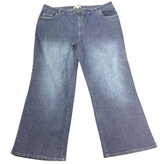 WOMAN WITHIN BLUE DENIN JEANS HIGH WAIST STRAIGHT LEGS NWT 100 SZ 20