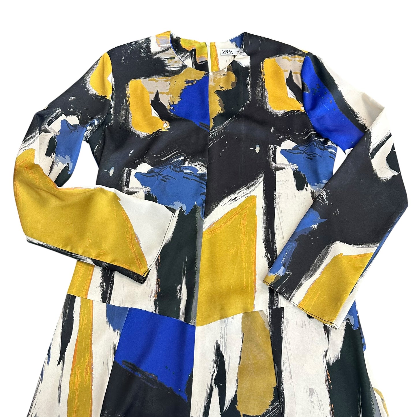ZARA ABSTRACT FULL LENTH DRESS SATIN 256 MEDIUM