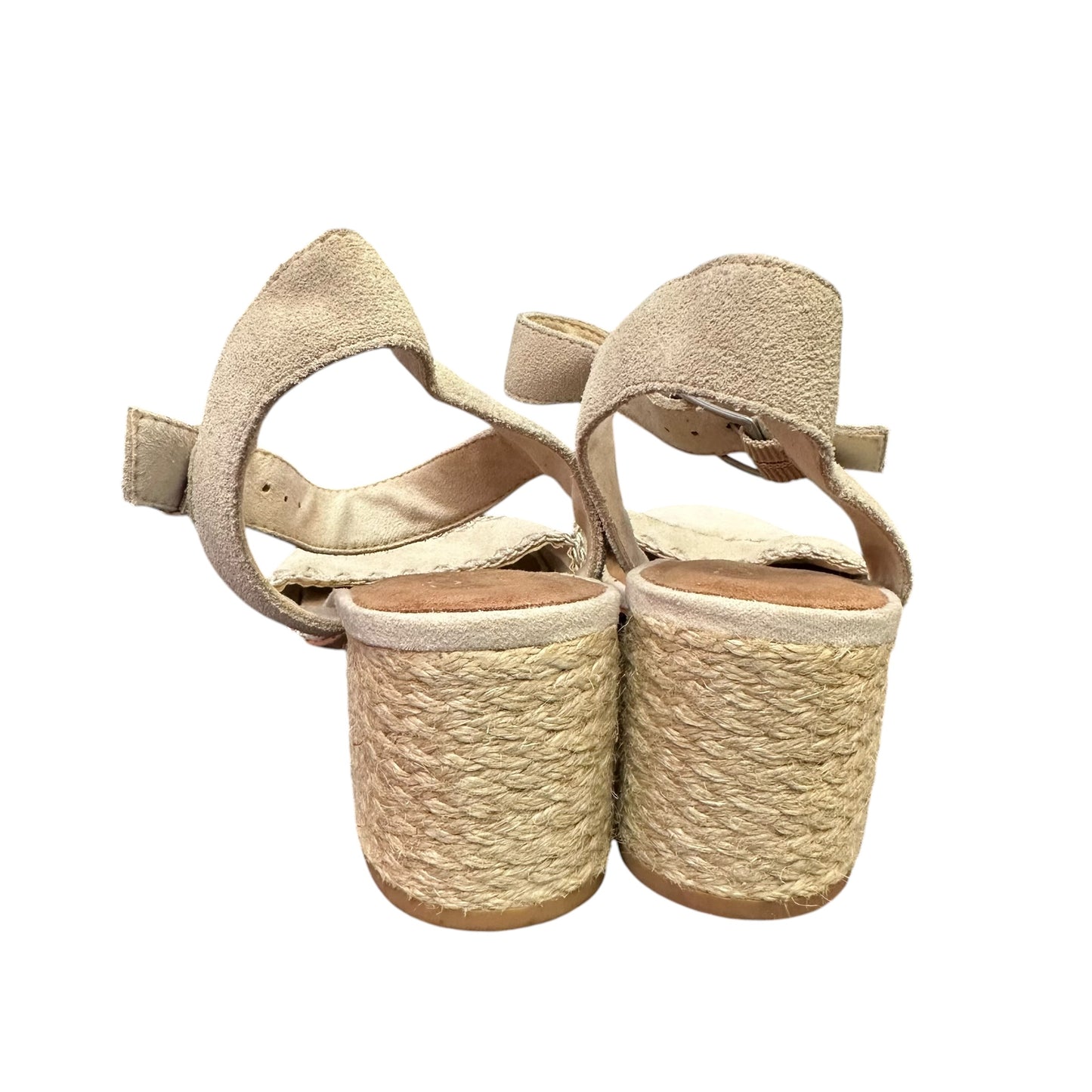 TOMS ROSA SANDAL BIRCH SUEDE JUTE HEEL 227 SZ 8