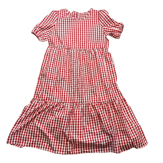 RED WHITE PLAID DRESS MIDI NWOT 100 XL