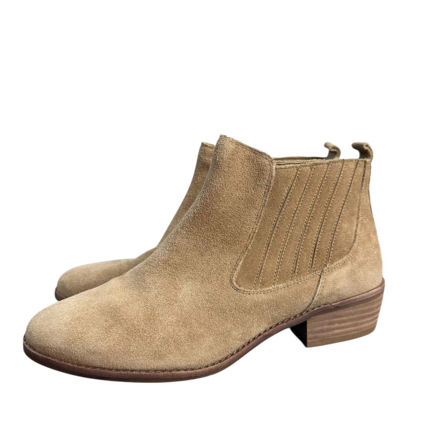 GIANNI BINI STACKED HEEL CHELSEA LEATHER BOOTS 100 9M