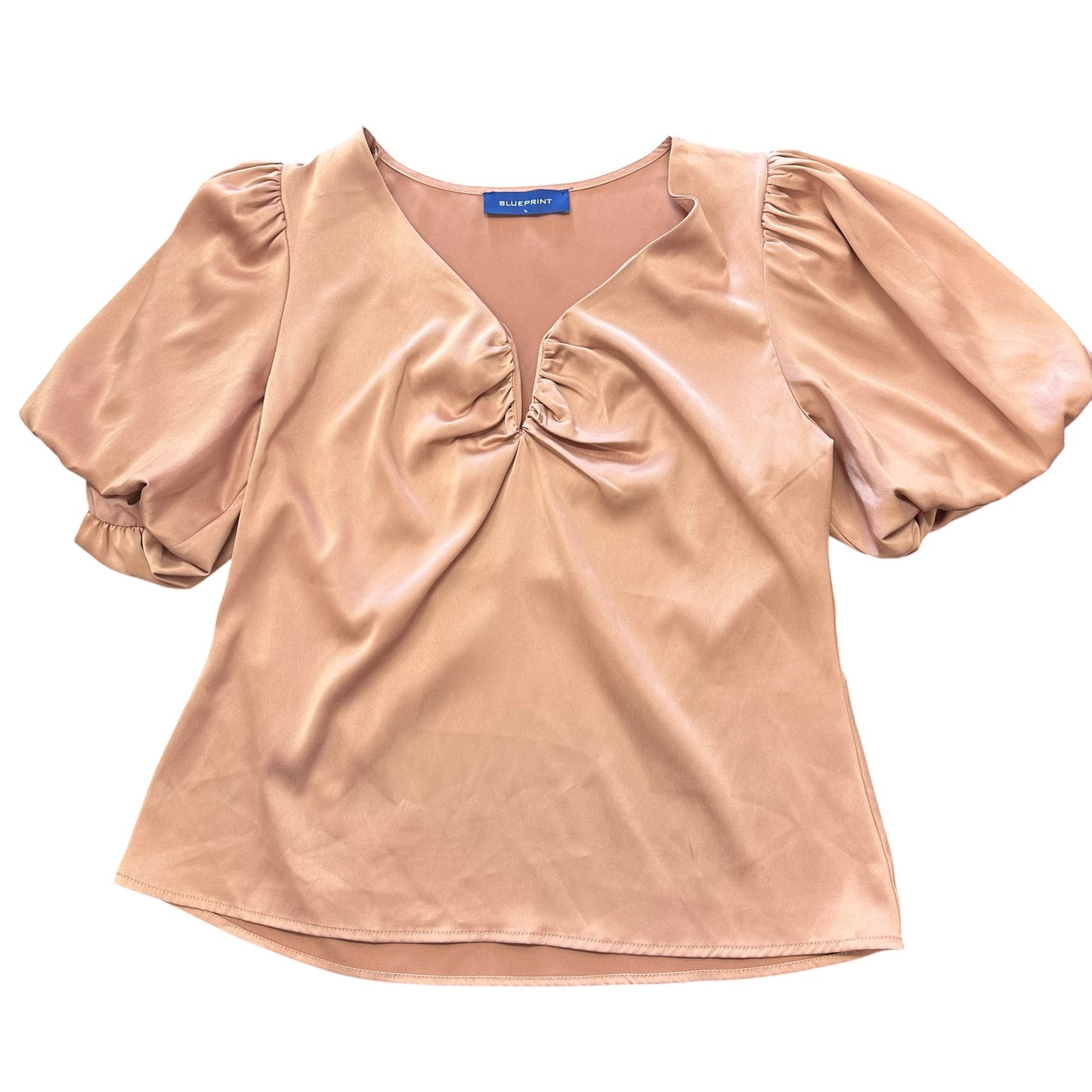 BLUE PRINT ROSE PINK SATIN BLOUSE 278 LARGE