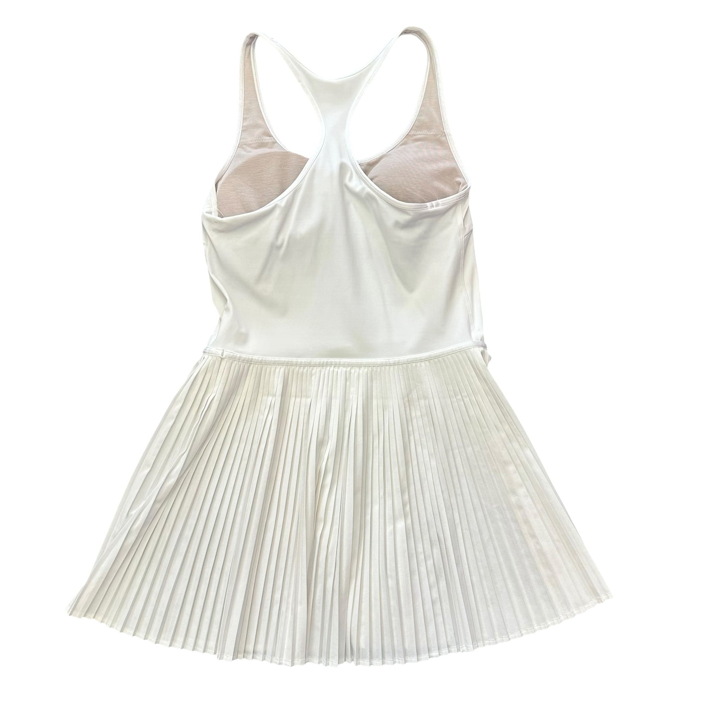 LULULEMON WHITE ATHLETIC DRESS BUILT IN BRA PLEATED SKIRT 263 MEDIUM