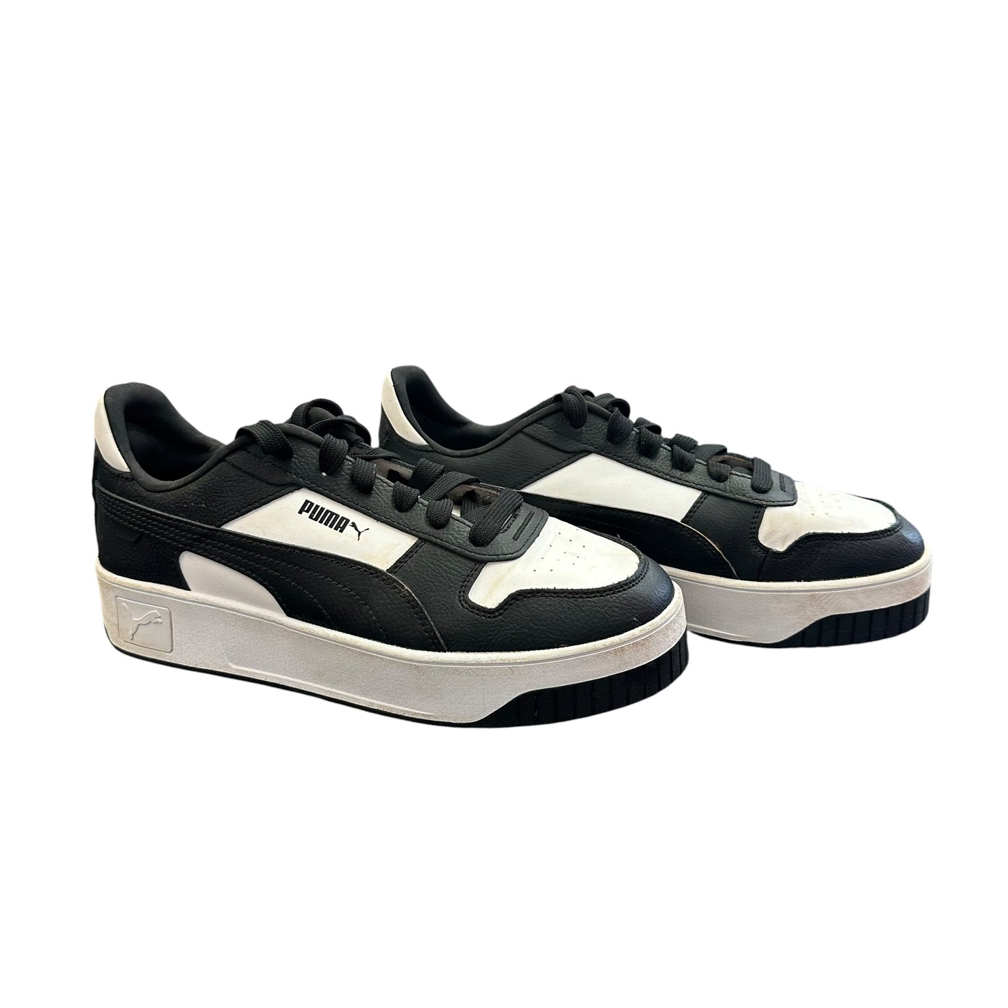 PUMA CARINA STREET PLATFORM SNEAKERS BLACK WHITE 100 SZ 9.5