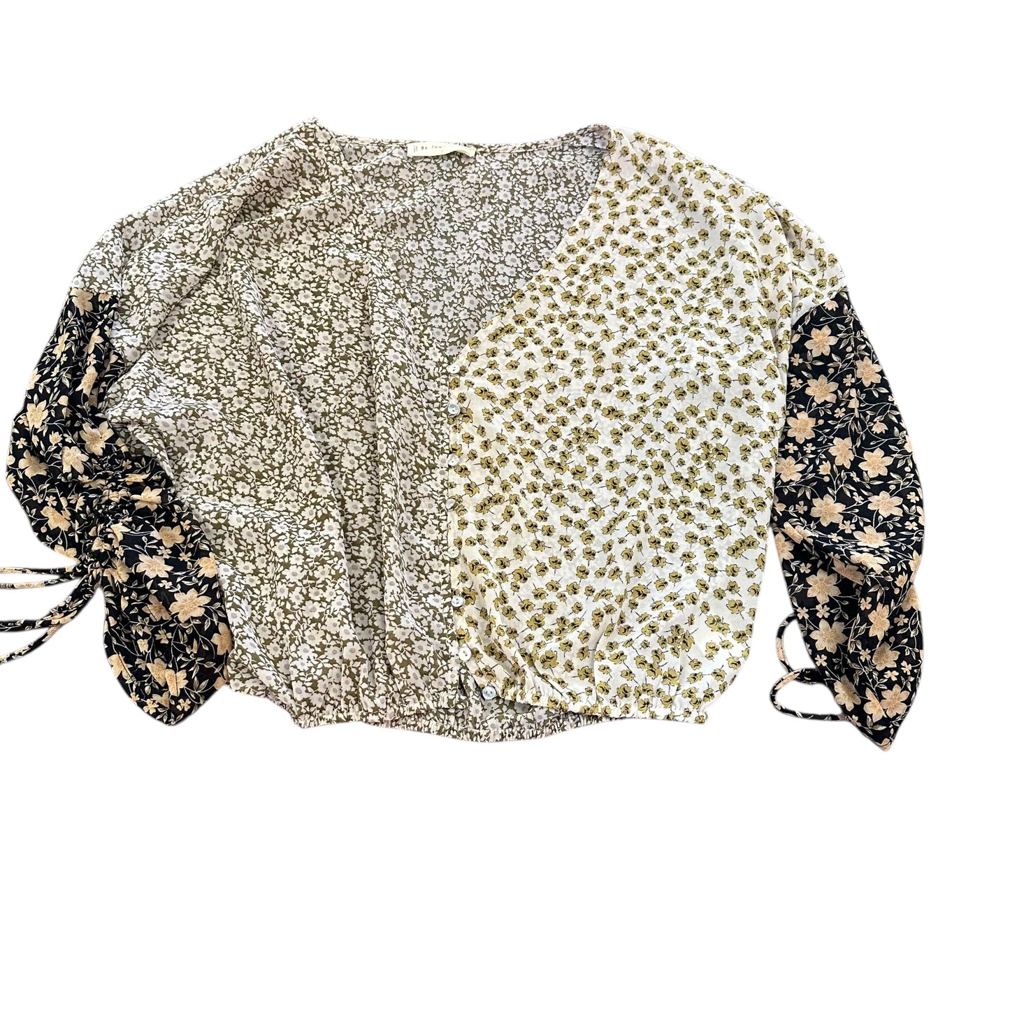 BY TOGETHER SEMI SHEER FLORAL BLOUSE 122 MEDIUM