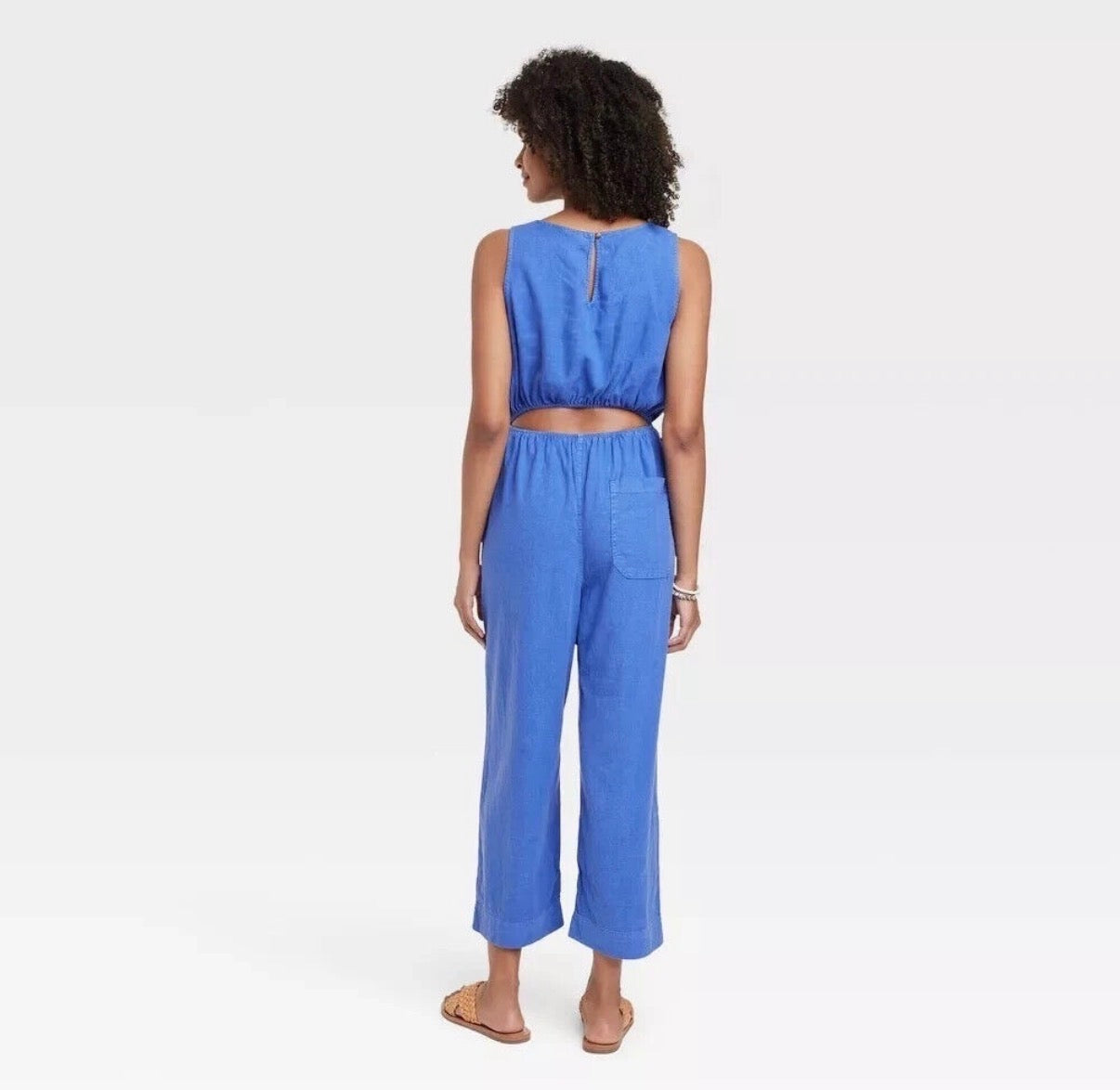 UNIVERSAL THREADS BLUE WIDE LEG CROPPED JUMPSUIT 268 XXL