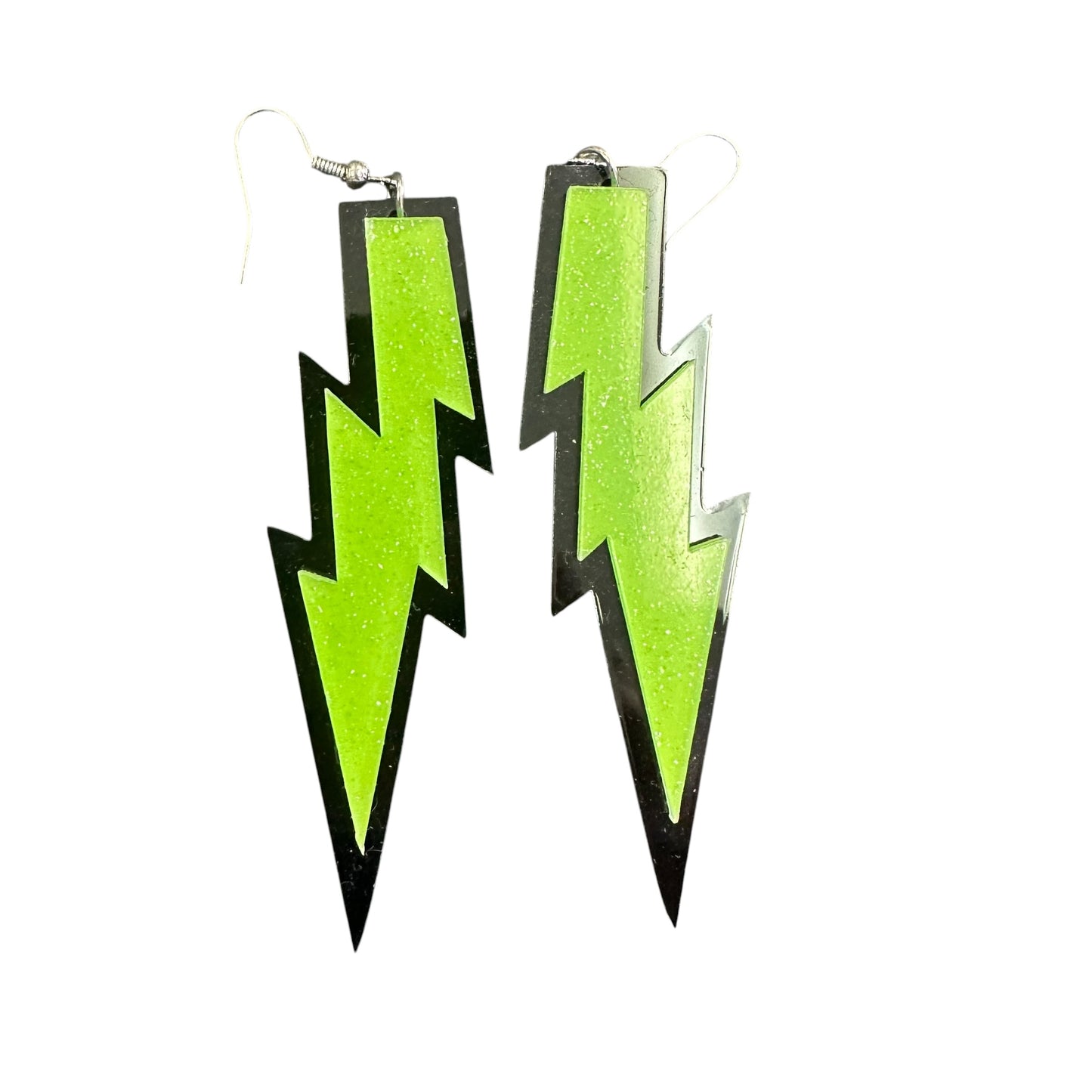 LIGHTENING BOLT EARRINGS GREEN 200