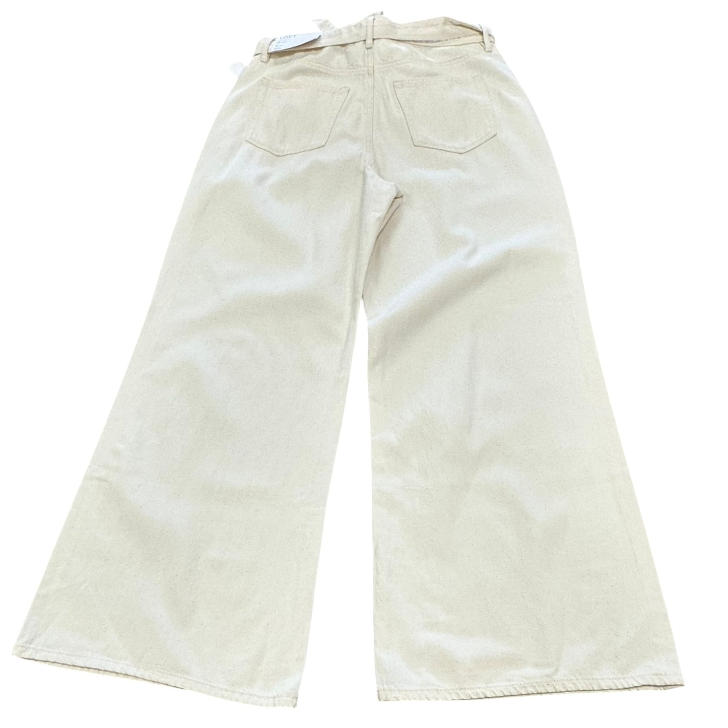 LOFT THE PALAZZO HIGH RISE BEIGE TROUSERS 8 NWT SZ 12