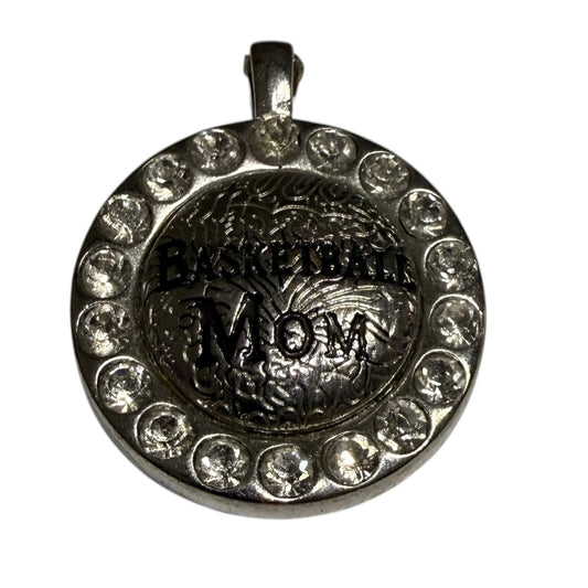 SILVER ROUND BASKETBALL PENDANT 38 OS