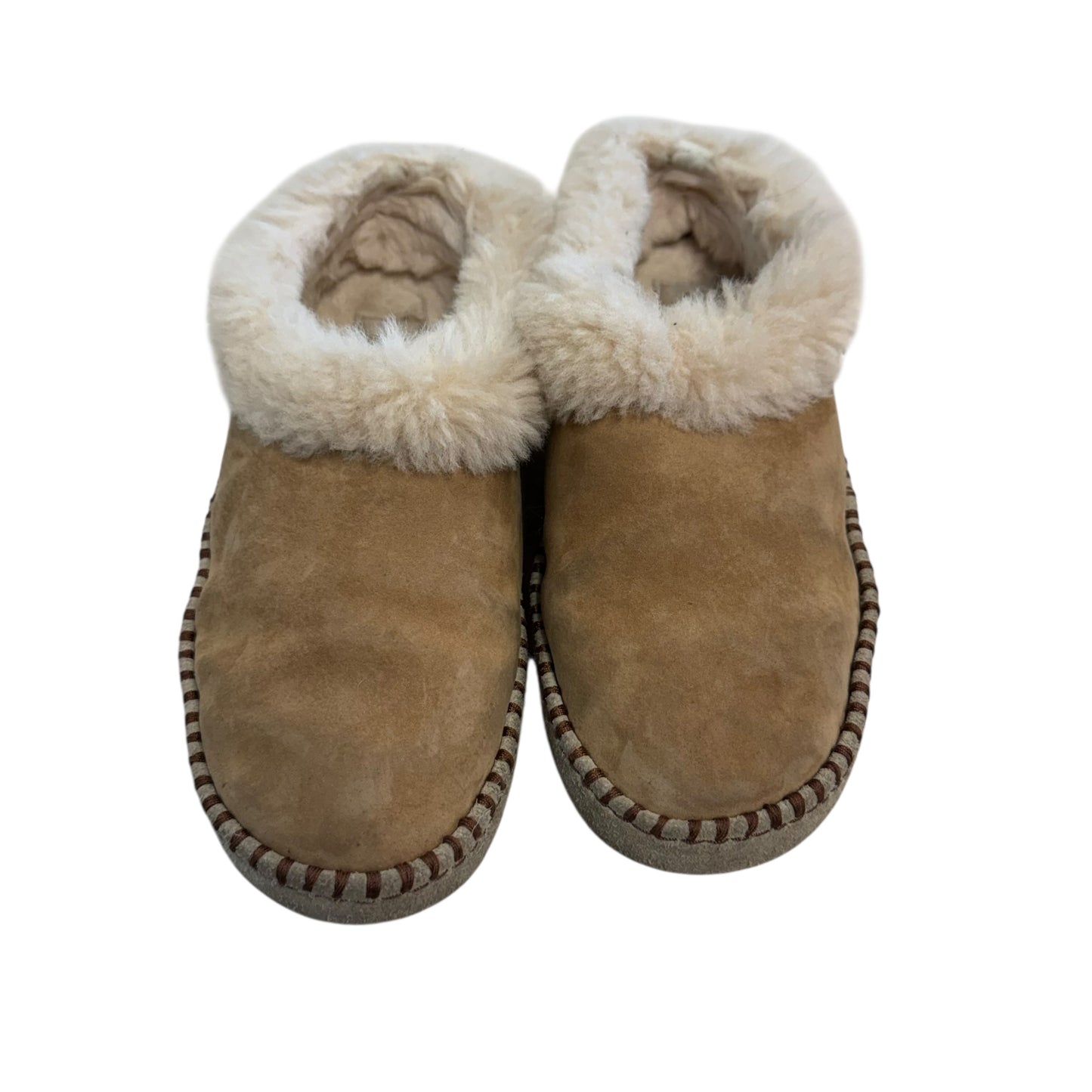 UGG SLIP ON TAN SHOES 219 SZ 10 WELL USED