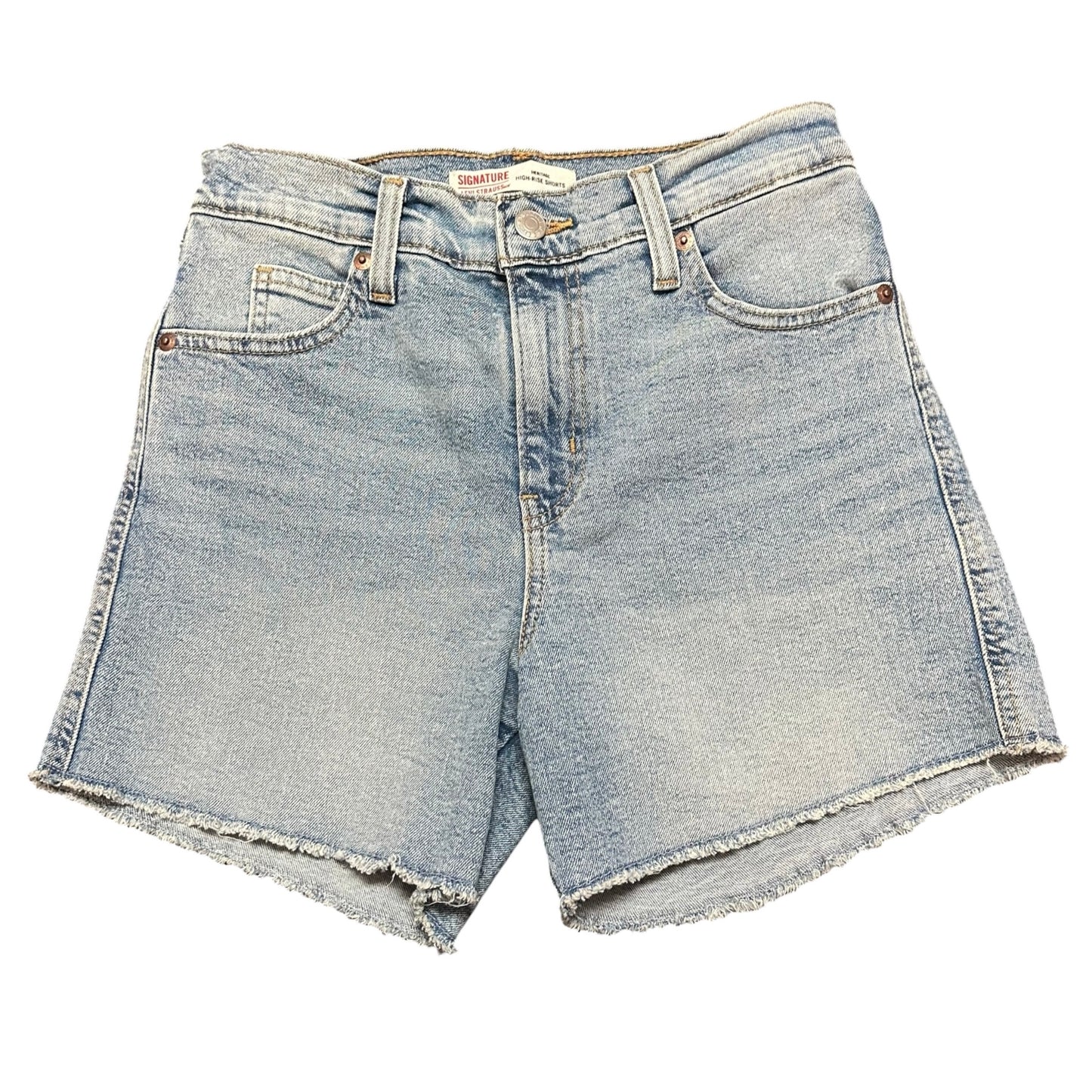 LEVI STRAUSS HIGH RISE BLUE DENIM JEAN SHORTS 264 SZ 0