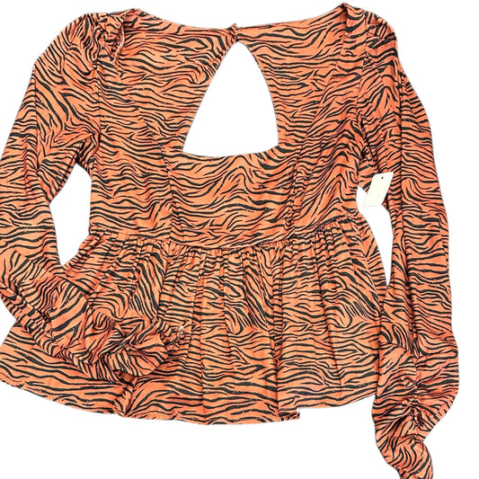 FREE PEOPLE ZEBRA PRINT BABYDOLL BLOUSE 289 SMALL