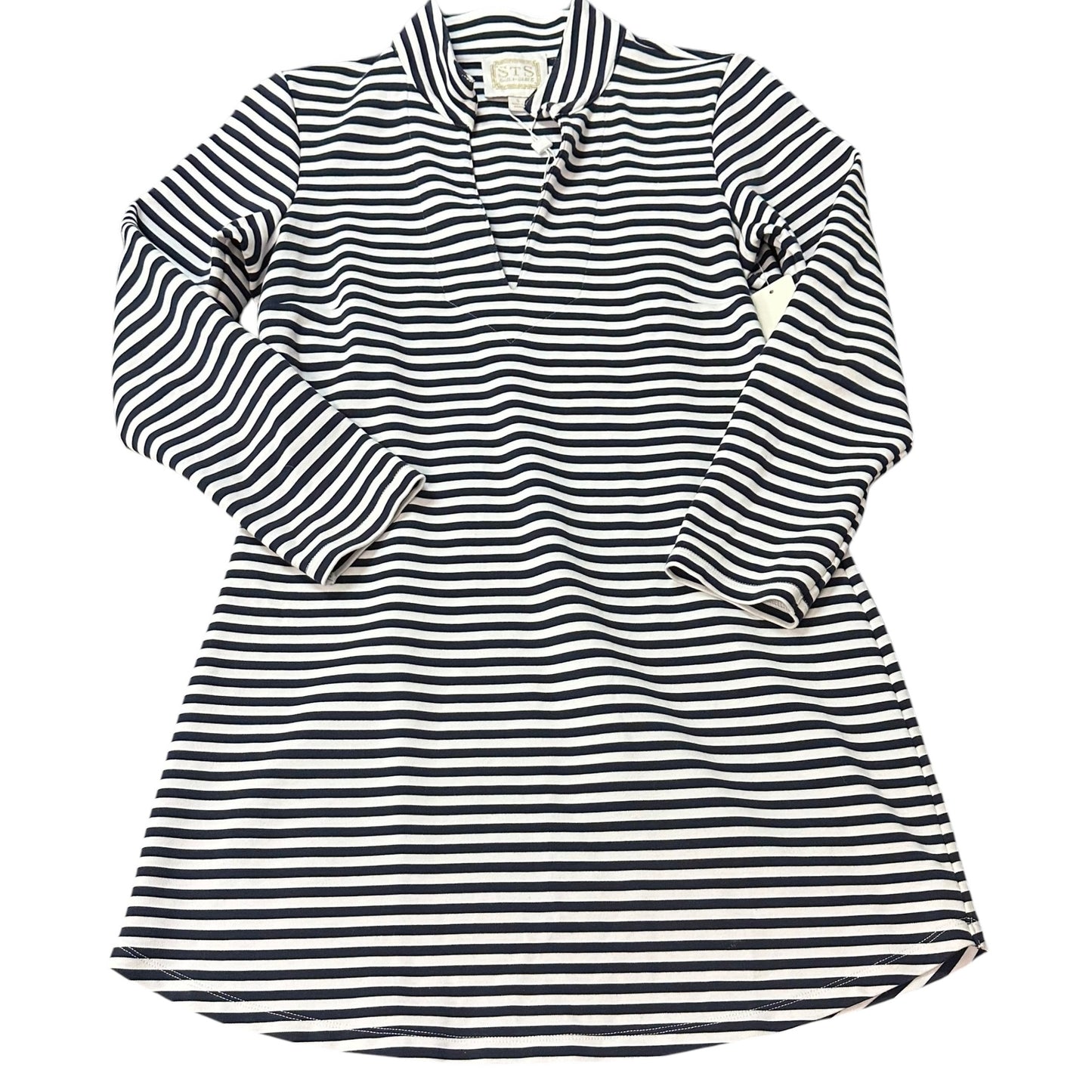 SAIL TO SABLE WHITE NAVY STRIPED DRESS NWOT 254 SMALL