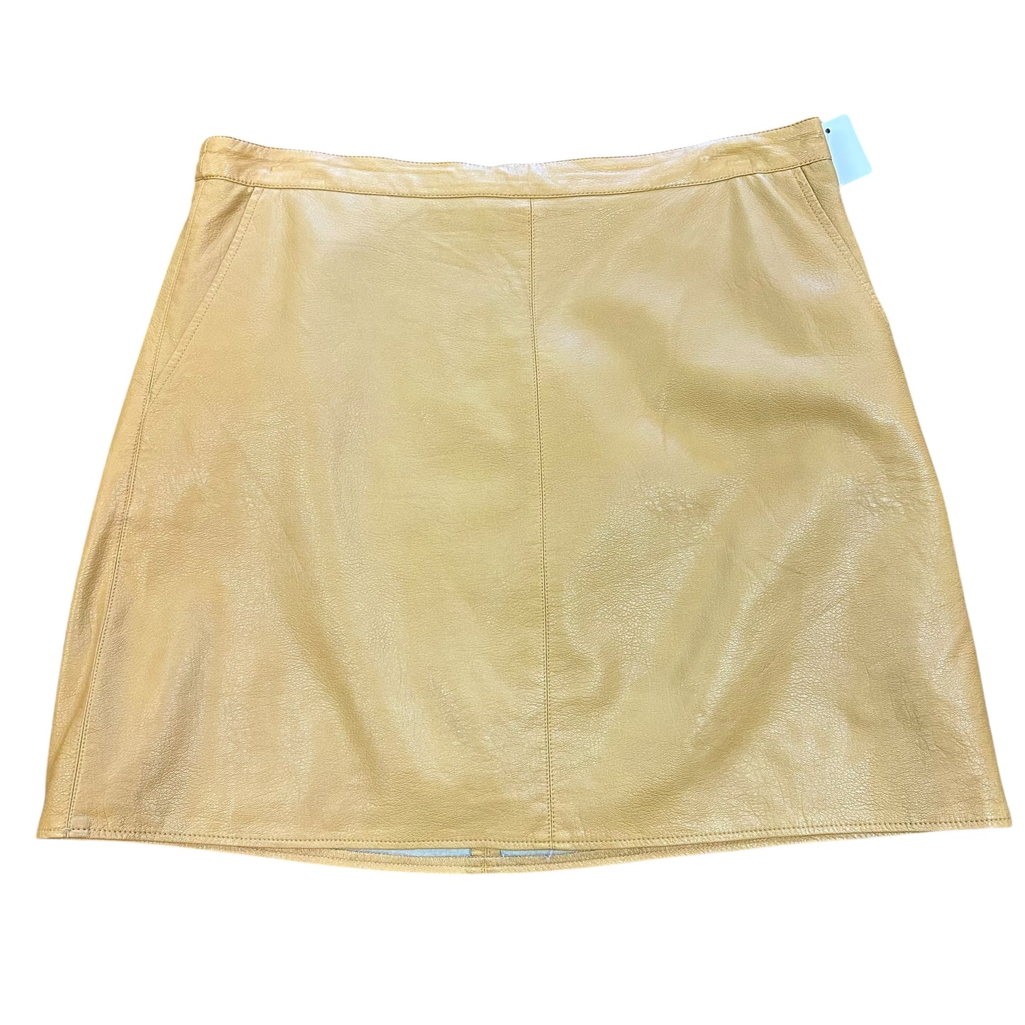 FOREVER 21 FAUX LEATHER MUSTARD YELLOW SKIRT 141 XL