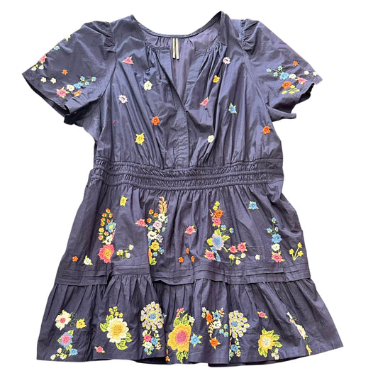 ANTHROPOLOGIE NAVY EMBROIDERED SUNDRESS 123 3X
