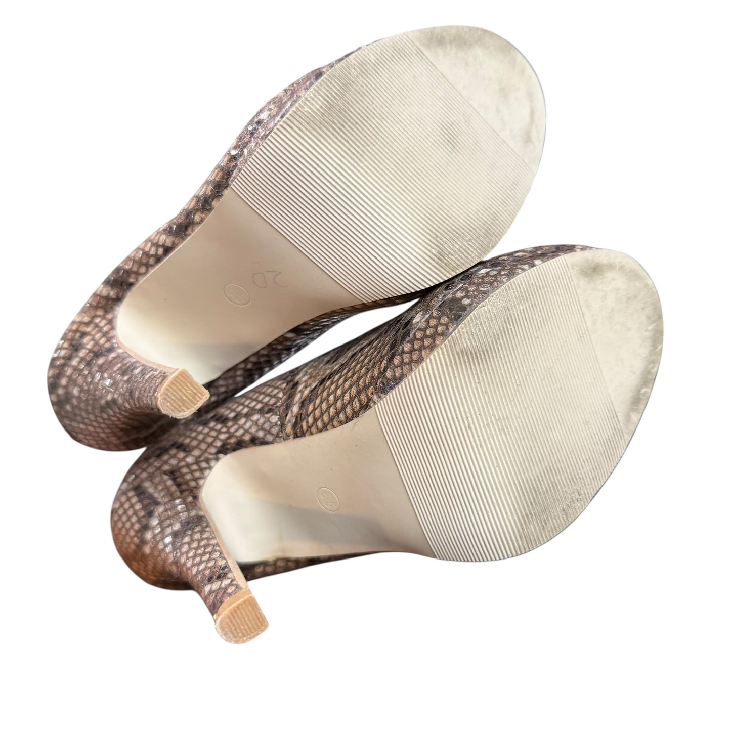 MADDEN GIRL BROWN SNAKESKIN PUMPS 100 SZ 5.5
