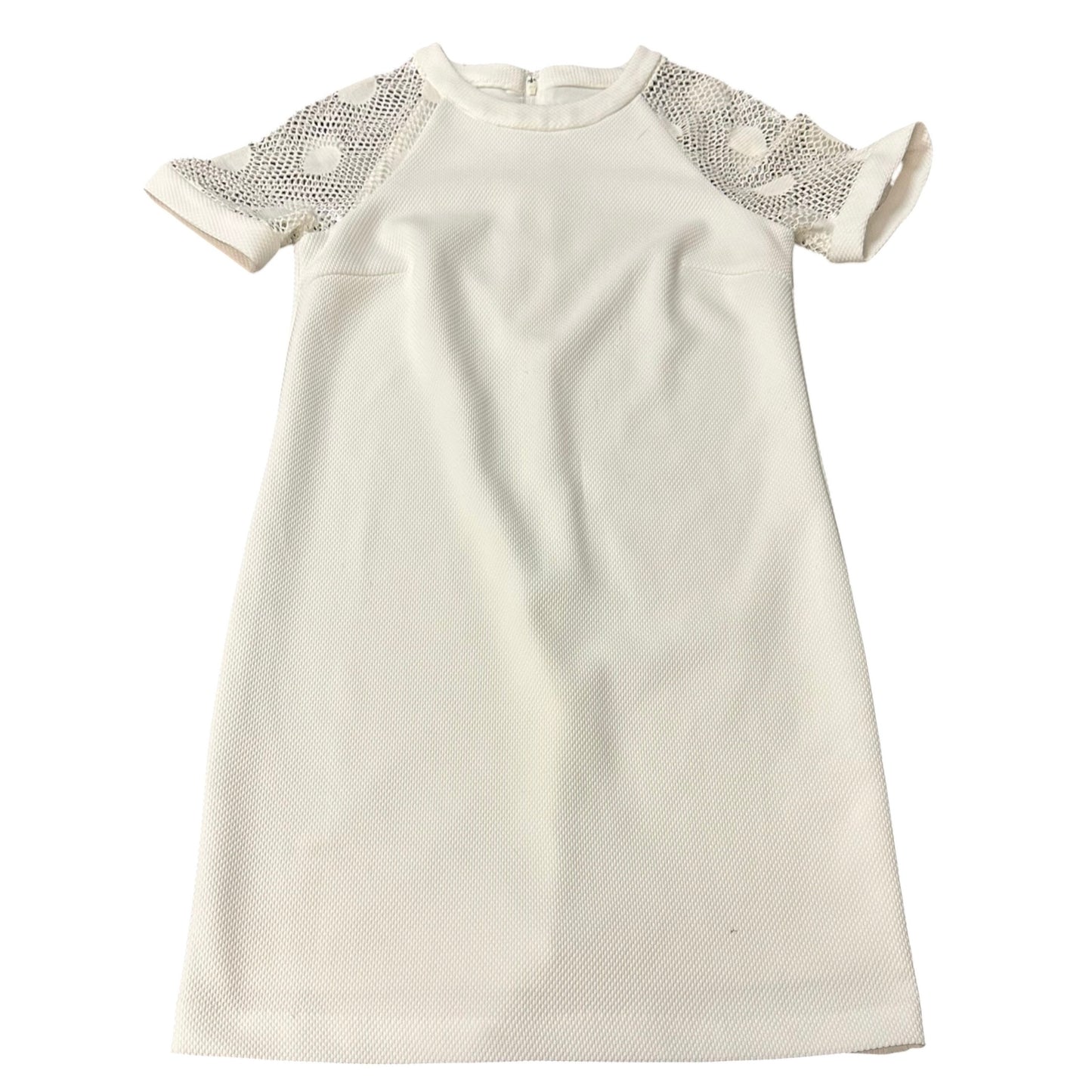 BELLE BADGLEY MISCHKA WHITE SHIFT DRESS 100 SZ 2