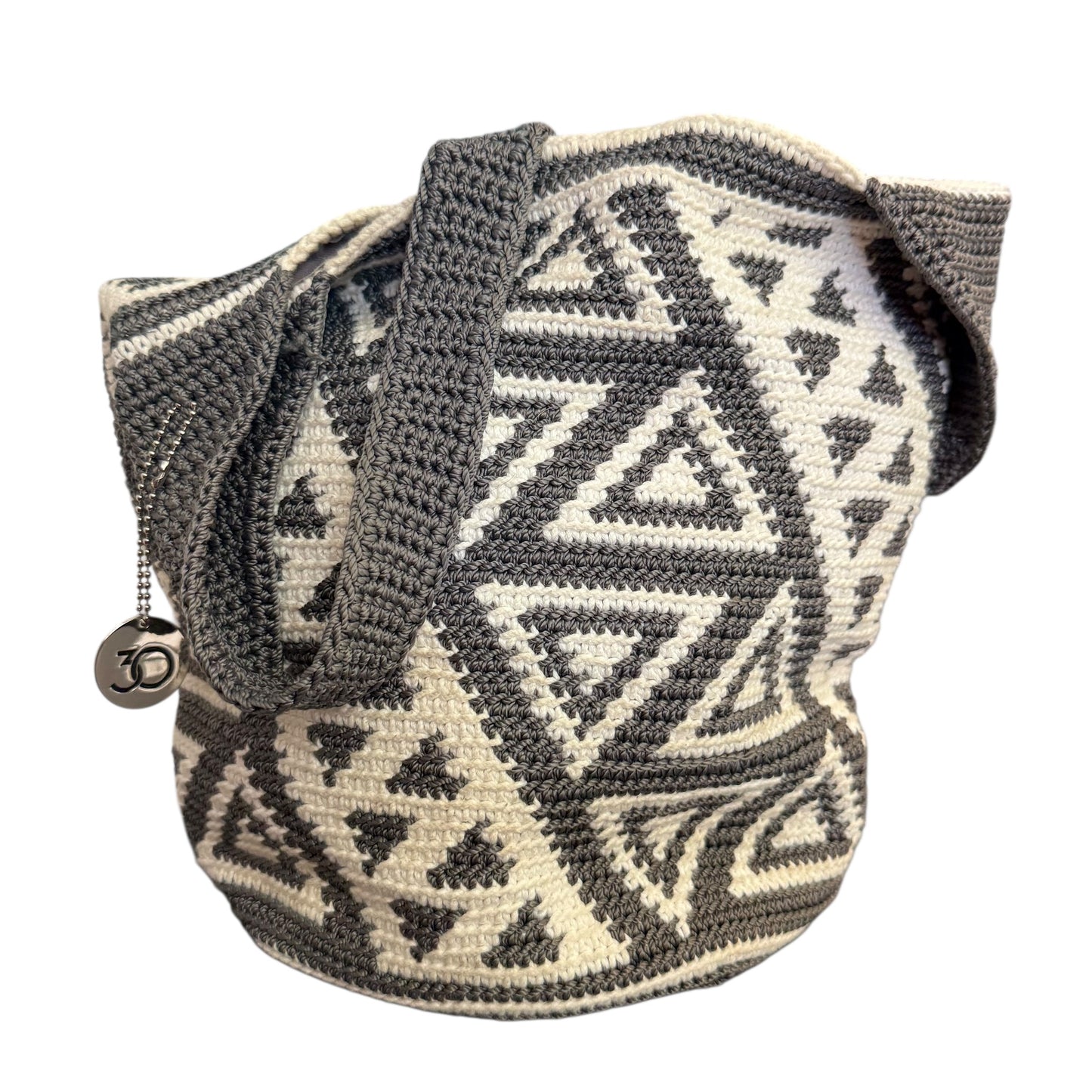 THE SAK LIMITED EDITION GRAY WHITE CROCHET 120 HOBO BAG 258 OS