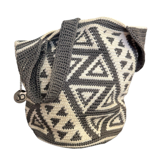 THE SAK LIMITED EDITION GRAY WHITE CROCHET 120 HOBO BAG 258 OS