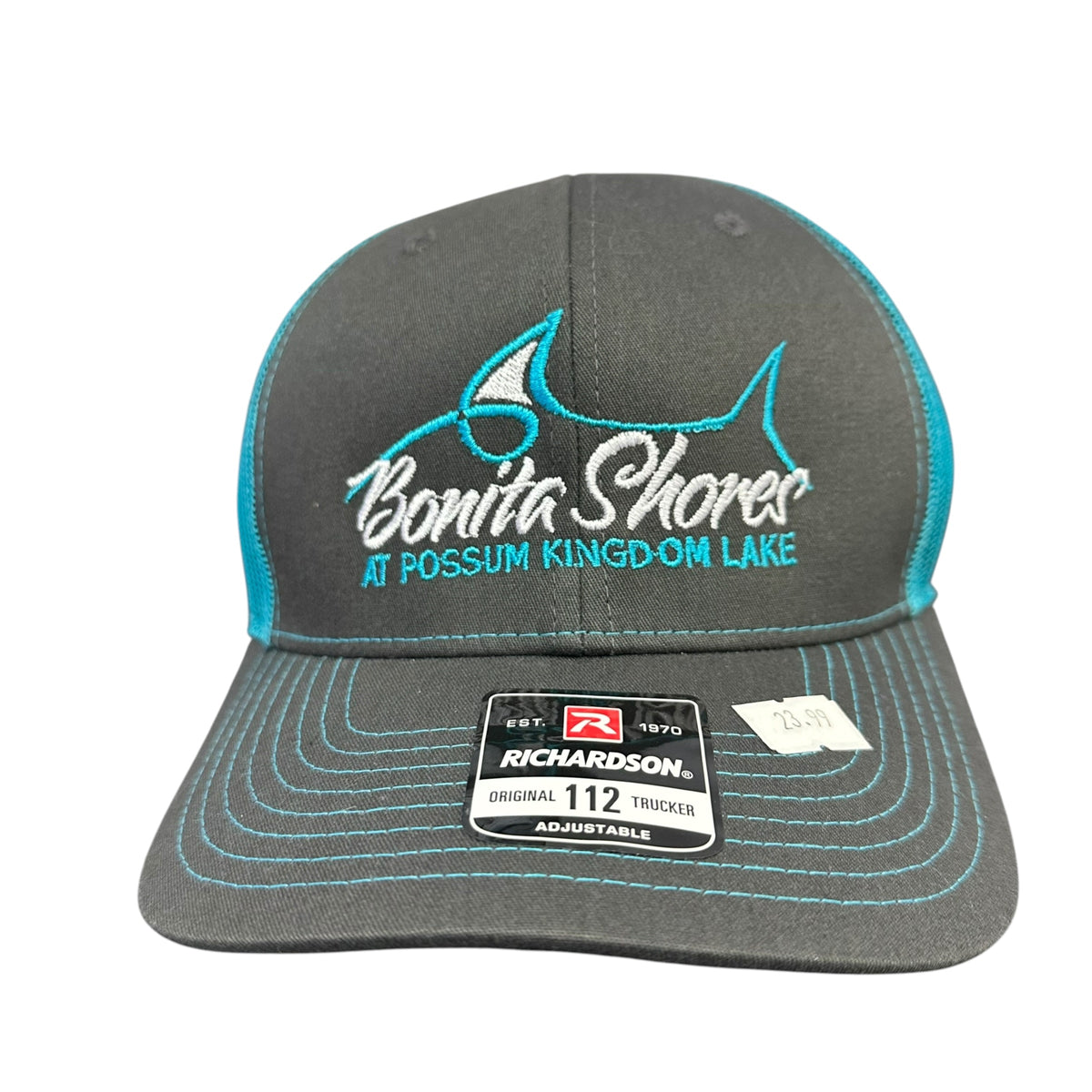 BONITA SHORE GRAY TEAL CAP NWT 143 OS