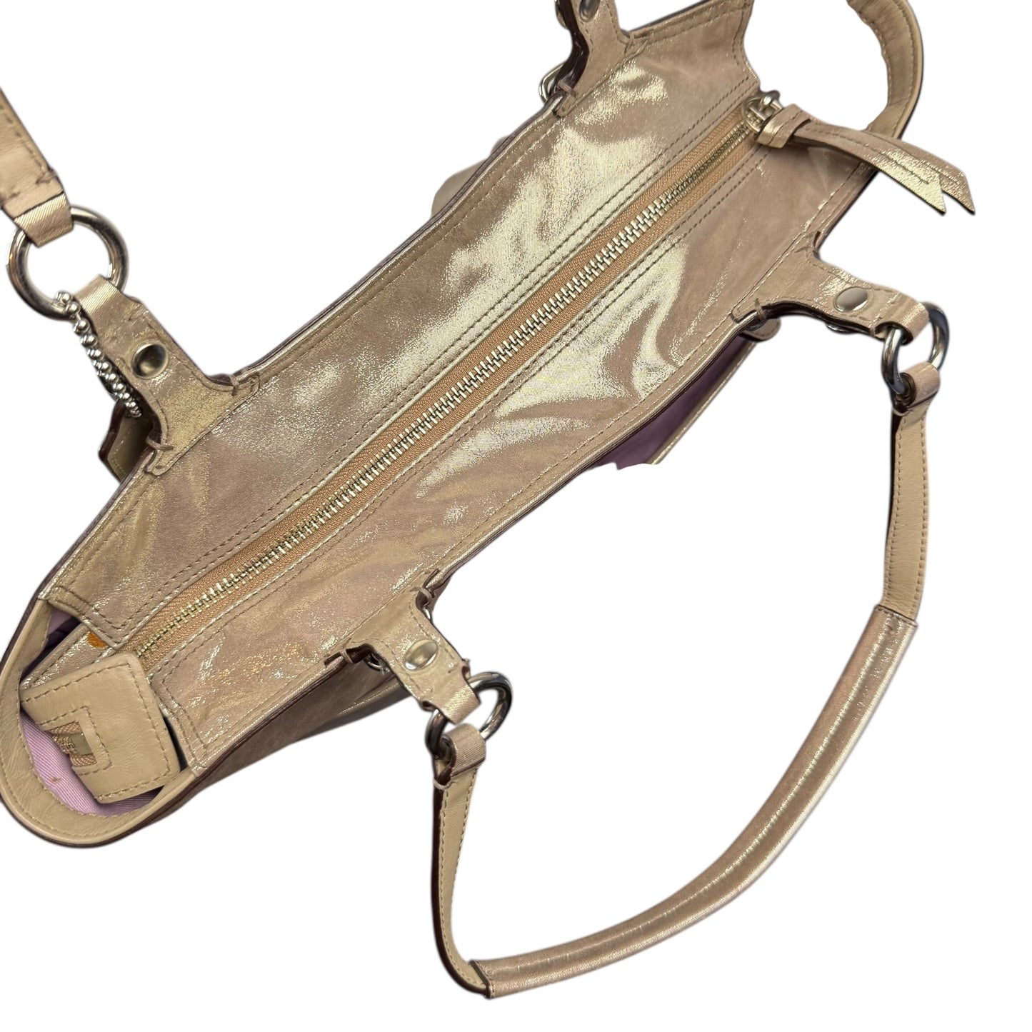 COACH HAMPTON LAGUNA TOTE BAG METALLIC SHIMMER GOLD 242