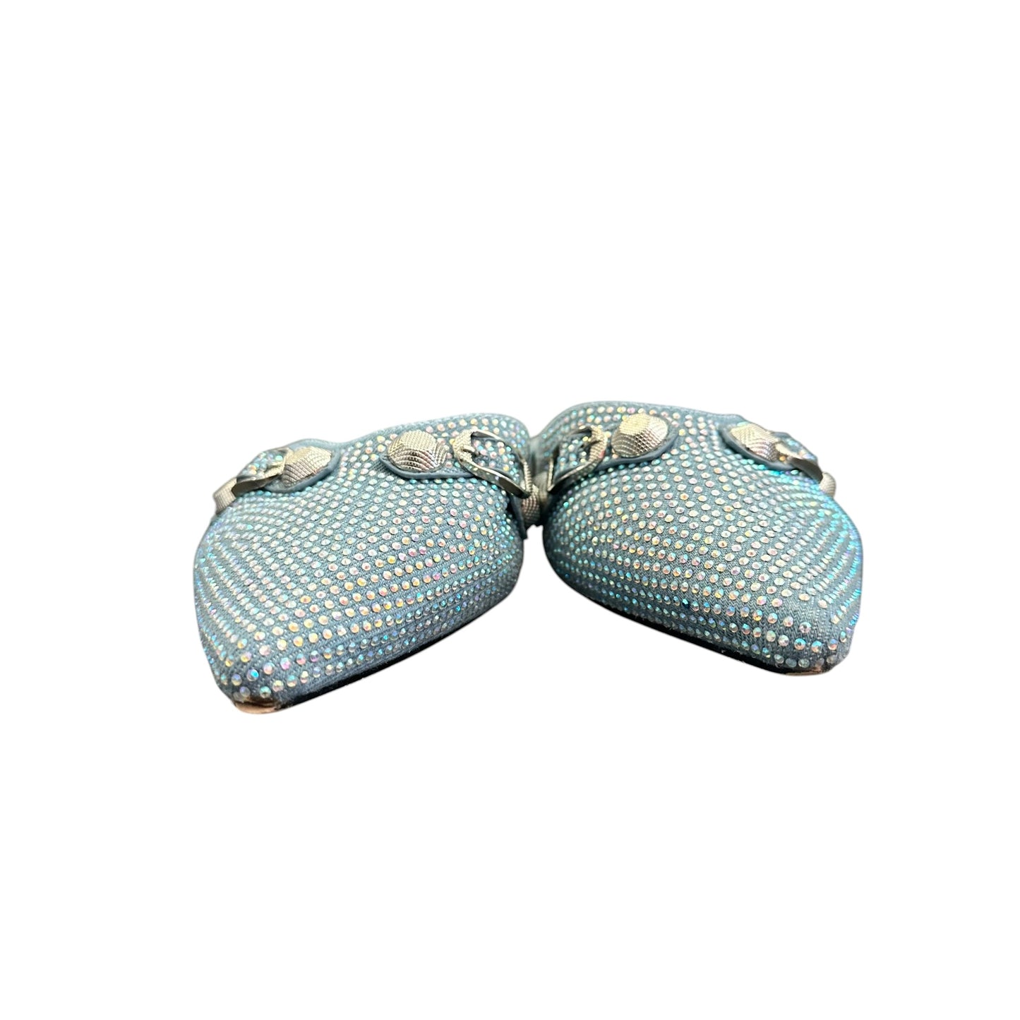 AZALEA WANG BLUE RHINESTONE MULES 246 7.5