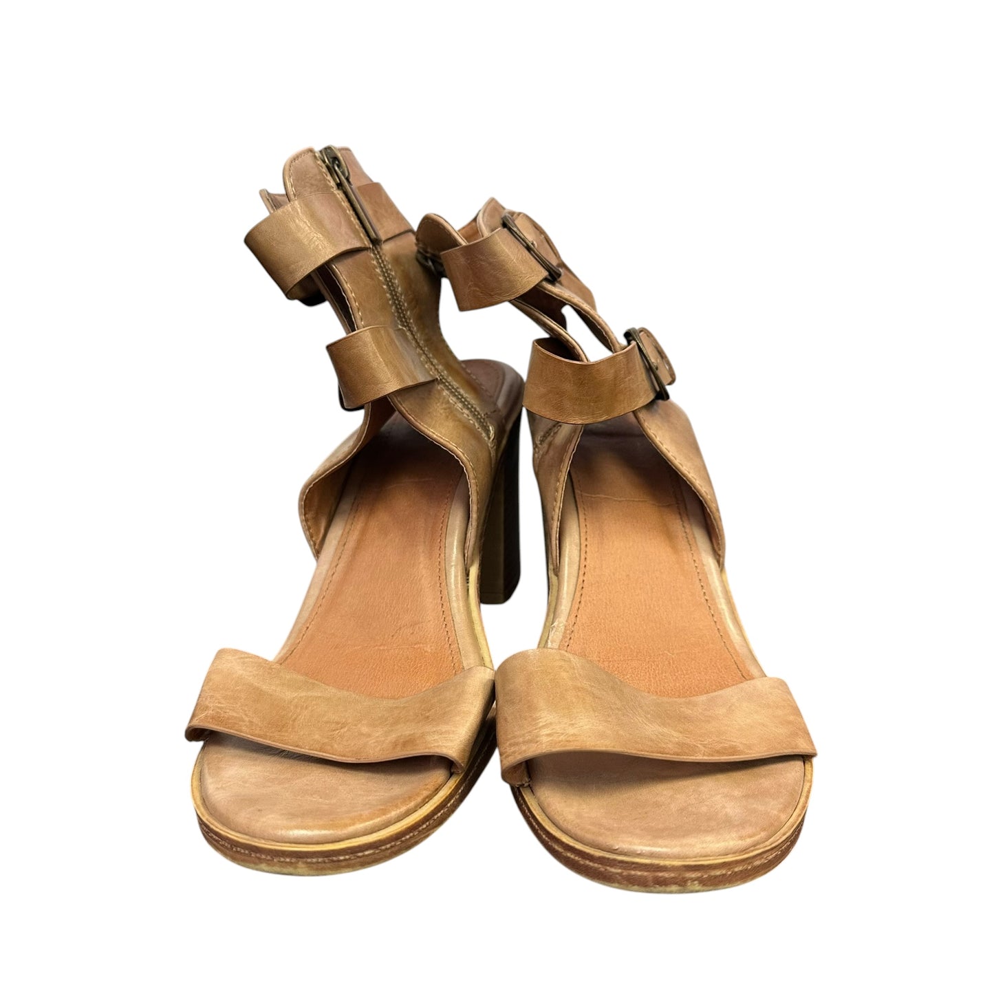93 VINTAGE BROWN BLOCK HEELS 251 SZ 7