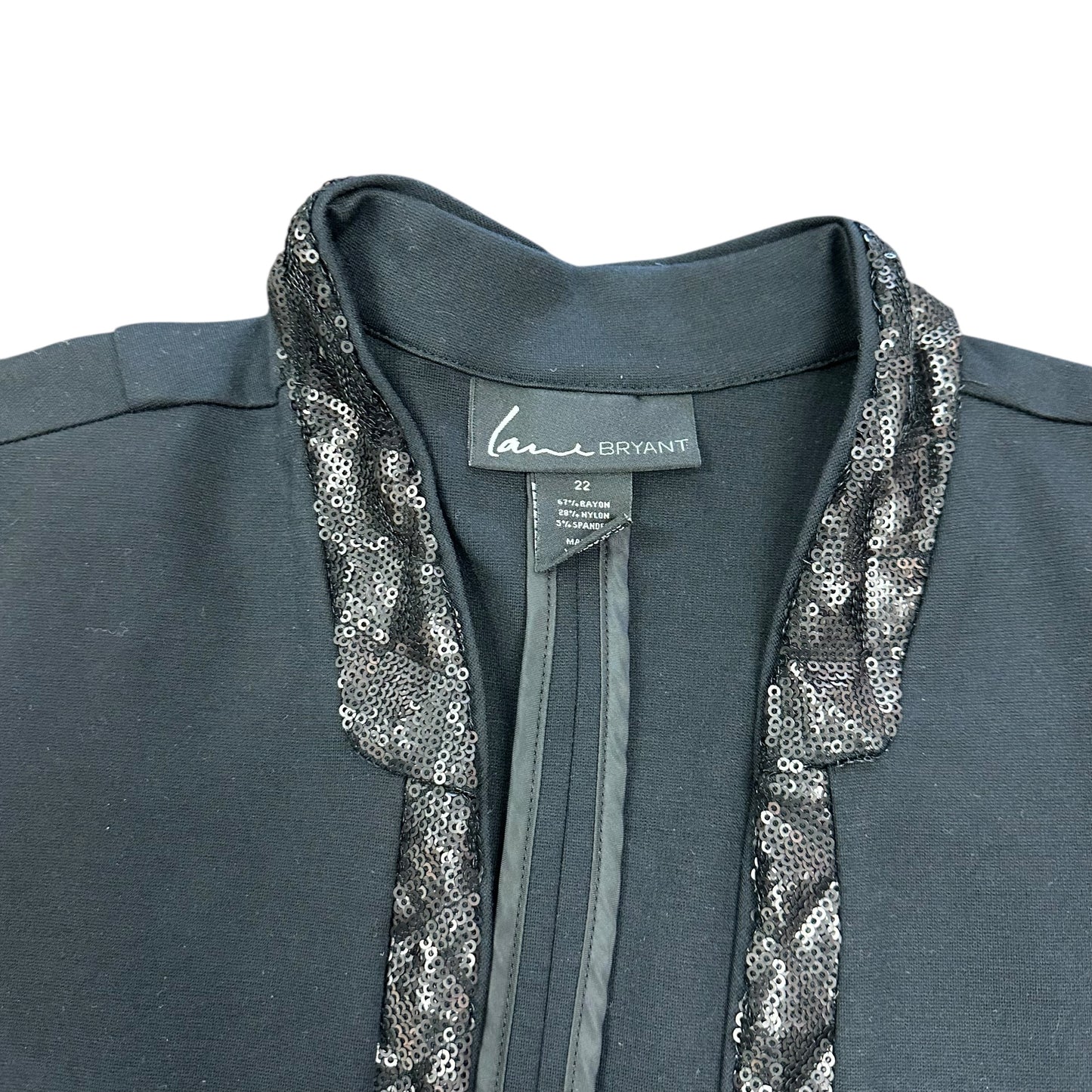 LANE BRYANT BLACK SEQUINS EDGE BLAZER 227 SZ 22